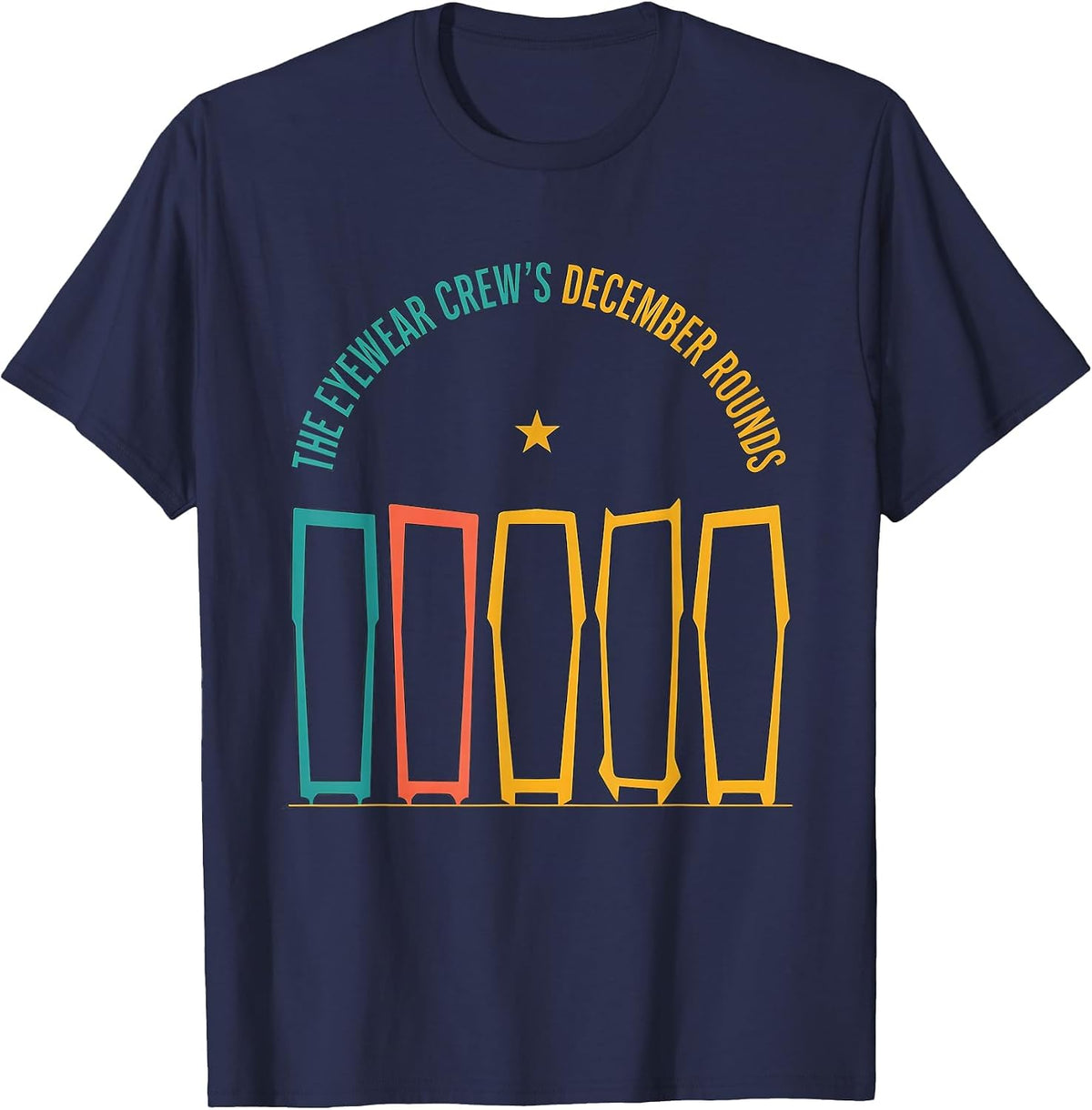 Men's The Eyewear Crew's December Rounds Funny Optometrist T-Shirt - Navy Blue