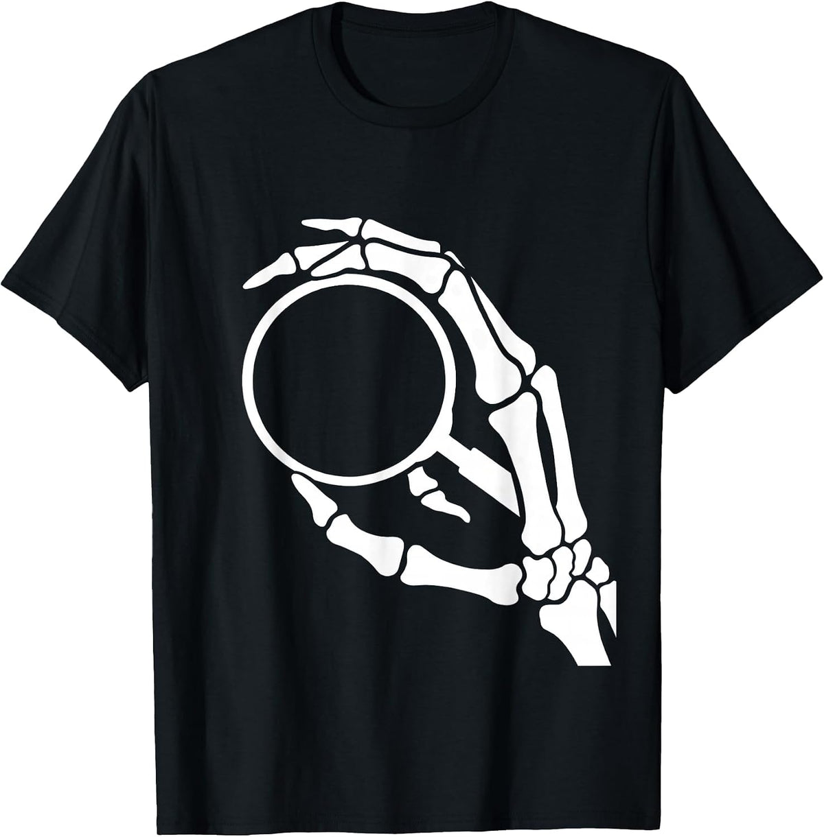 Men's Hand Skeleton Magnifying Glass Radiology Art T-Shirt - Black