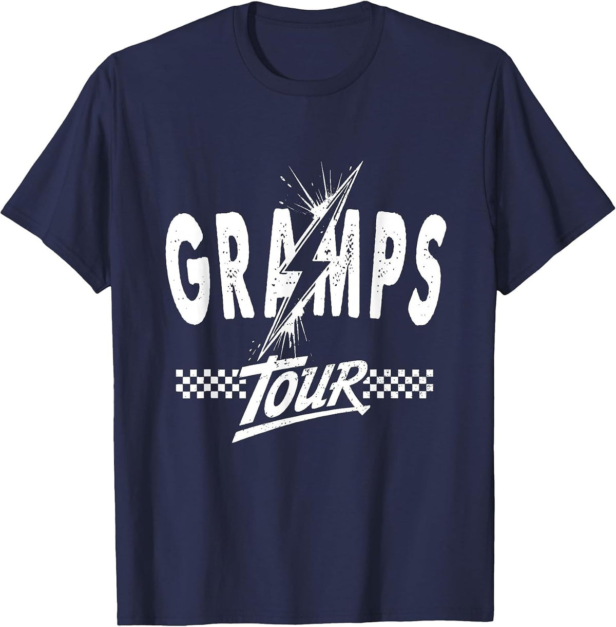 Gramps Tour Rock Band Concert Poster Art T-Shirt - Navy Blue