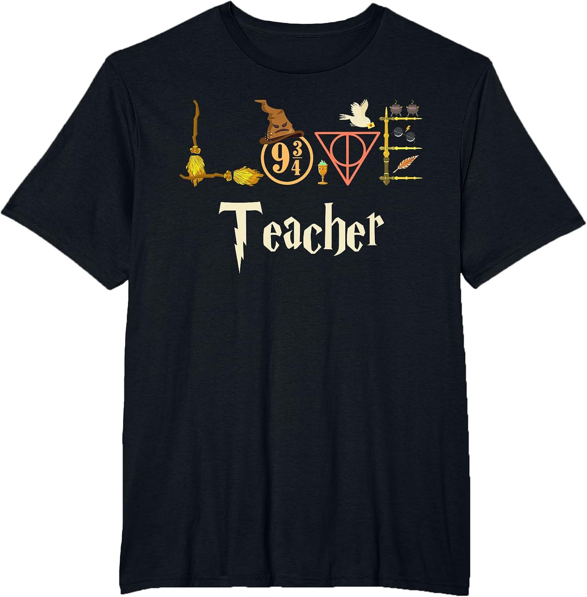 Love Teacher Wizards Back to School Halloween T-Shirt - Black