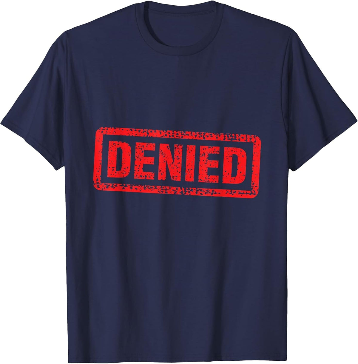 Denied Grunge Distressed Stamp T-Shirt - Navy Blue