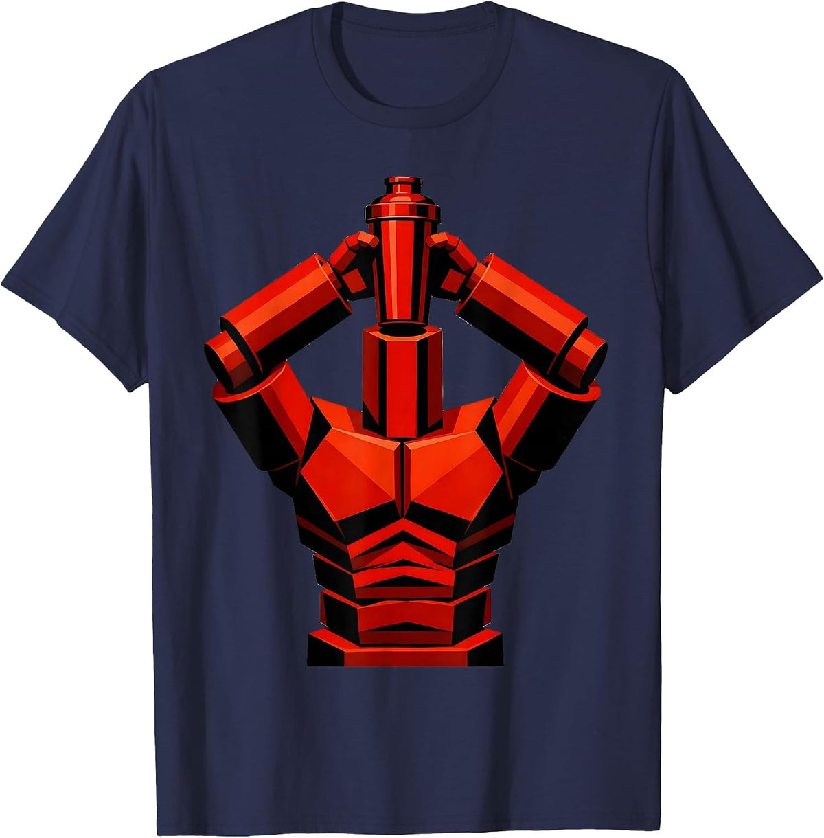 Oversized Gym Guy Protein Shake Graphic Tee T-Shirt - Navy Blue