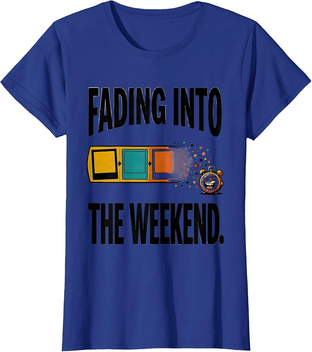 Women's Fading Into The Weekend Cartoon ABA Behavior Analyst RBT T-Shirt - Royal Blue