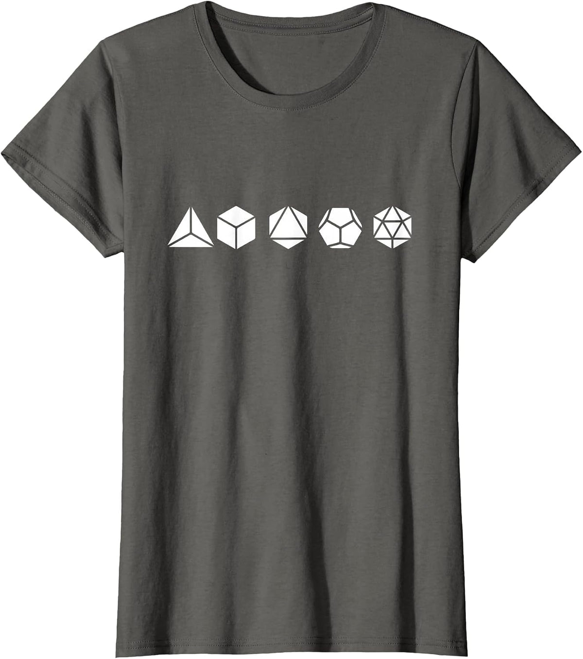 Platonic Solids, Mathematics, Geometry, Elements, Nature, T-Shirt - Asphalt Grey