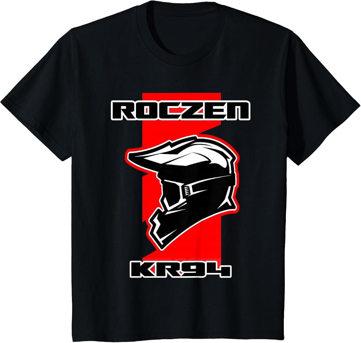 Dirt Bike Racing Red T-Shirt with Helmet and Goggles T-Shirt - Black