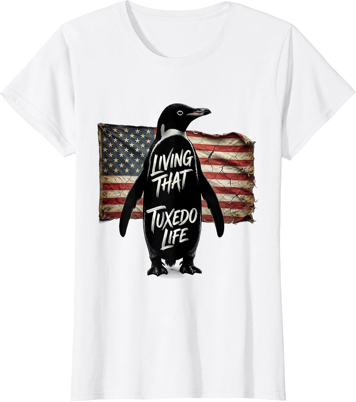 Living That Tuxedo Life Formal Style Design T-Shirt - White