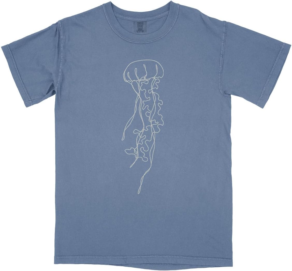 Simple Jellyfish Comfort Colors Short Sleeve Tee Unisex - Blue Jean