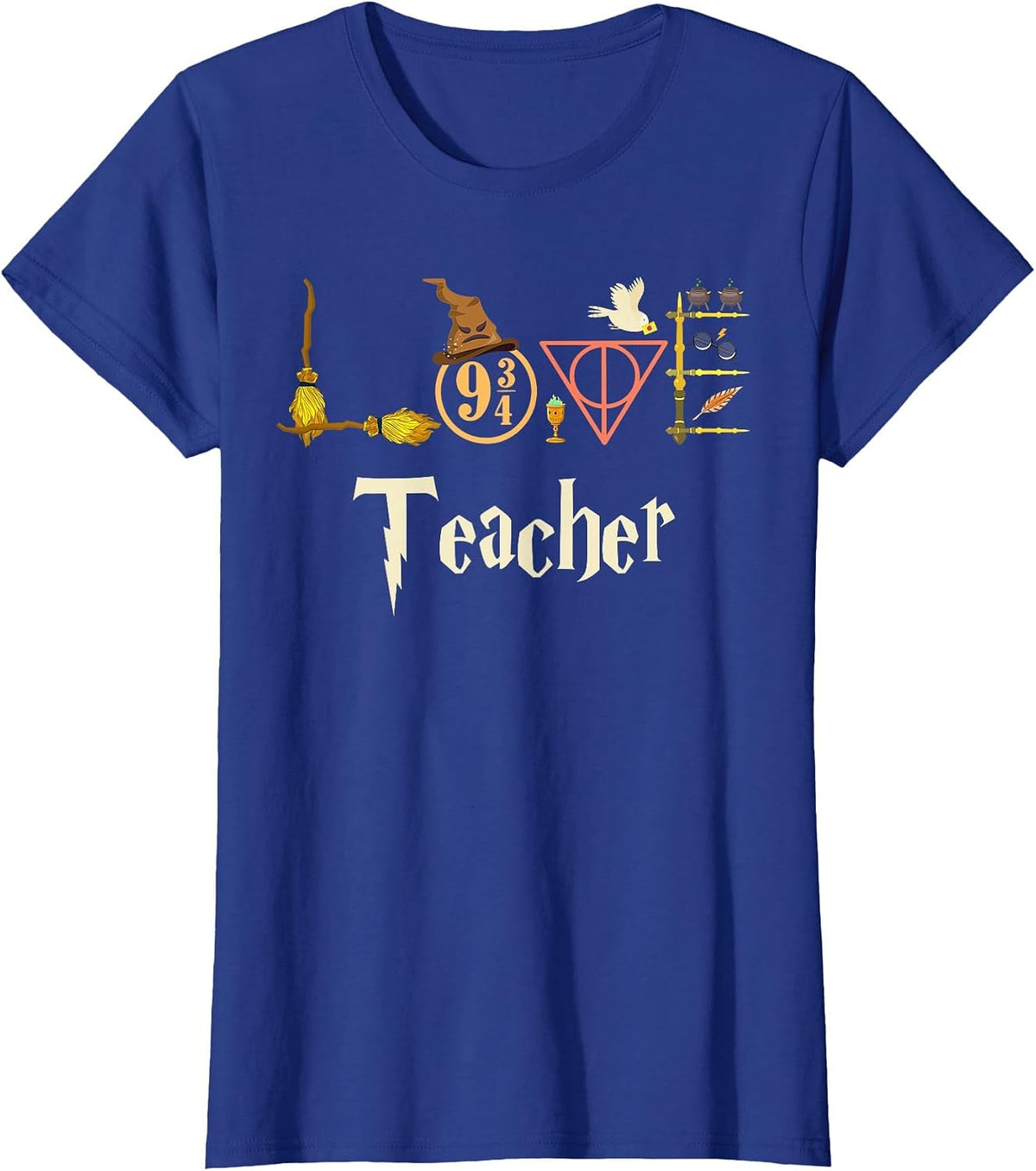 Love Teacher Wizards Back to School Halloween T-Shirt - Royal Blue