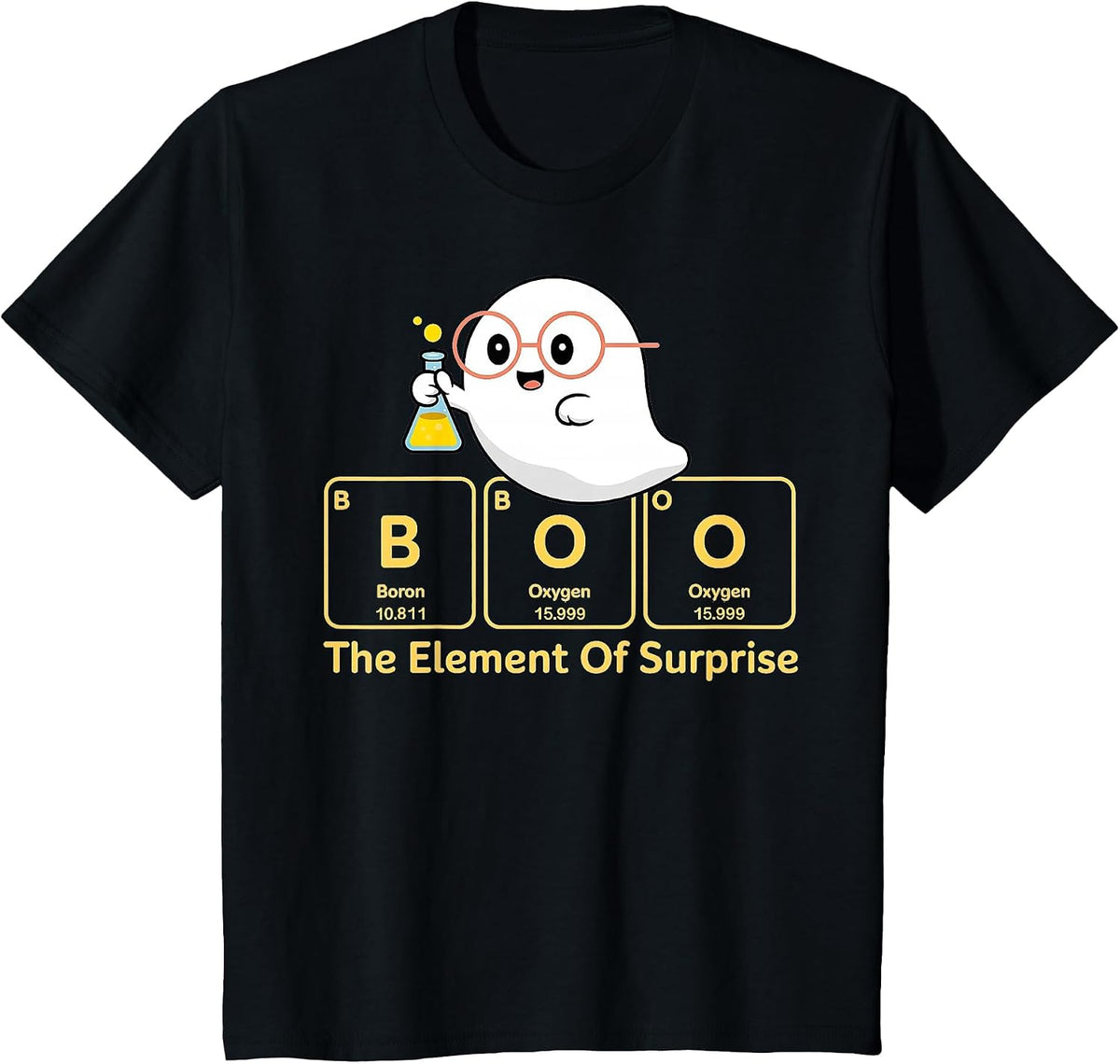 Boo The Element of Surprise Halloween T-Shirt - Black