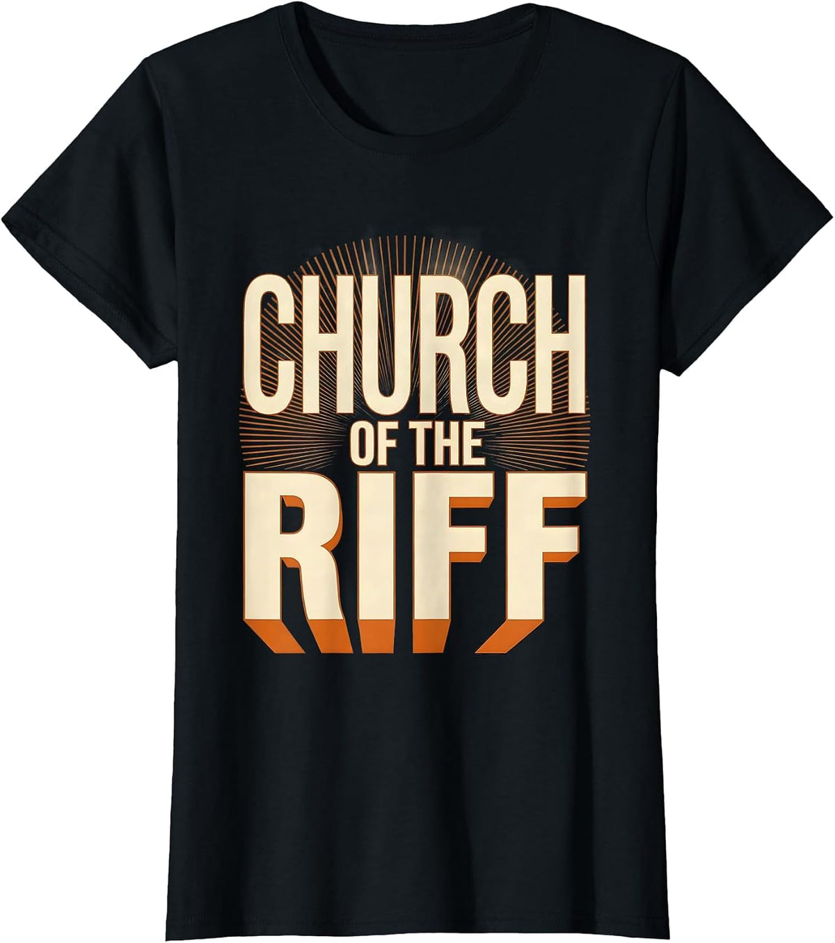 Church of the Riff Heavy Metal Graphic Design T-Shirt - Black