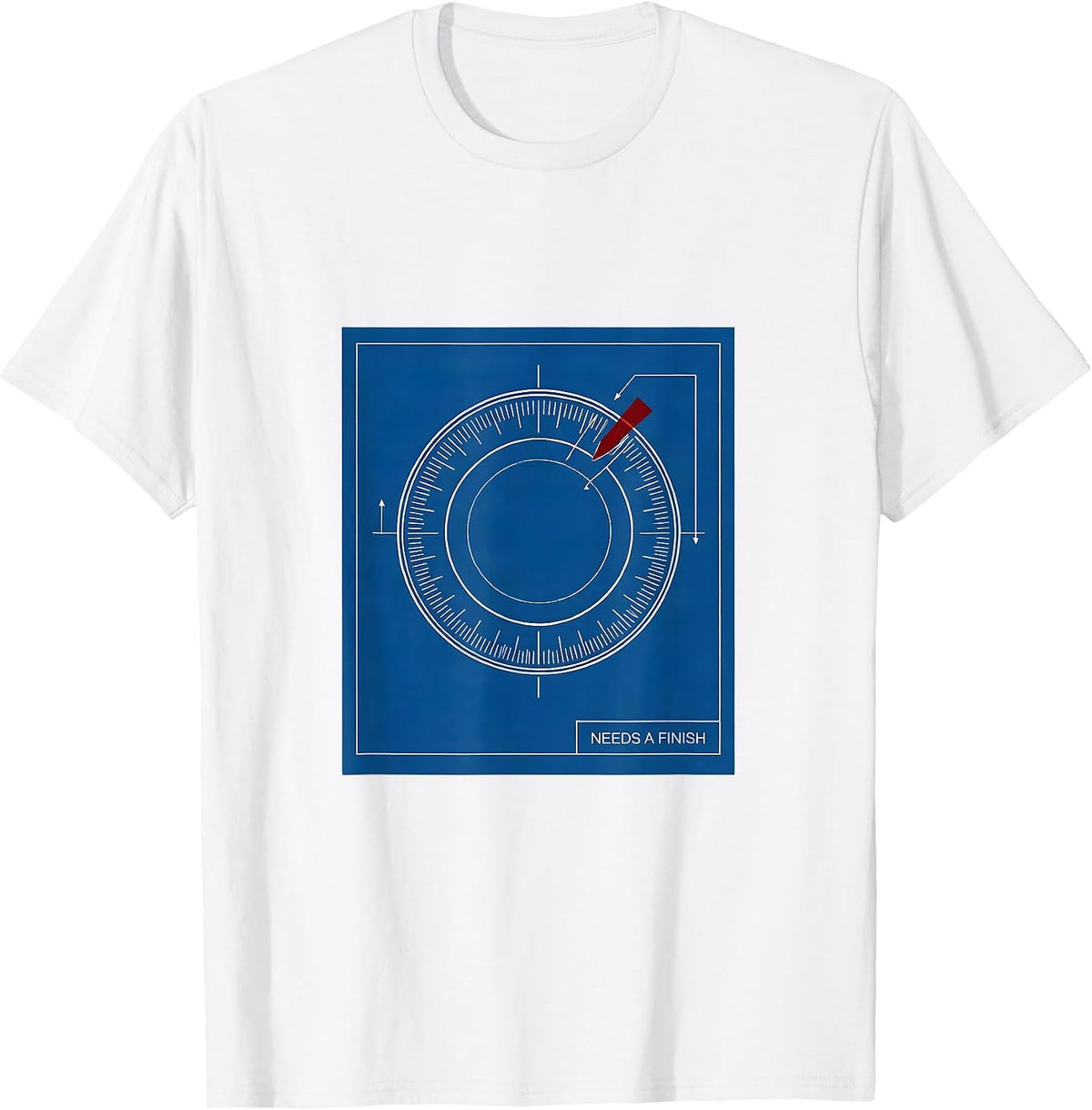 Men's Needs A Finish Technical Blueprint Funny Chef Gift T-Shirt - White