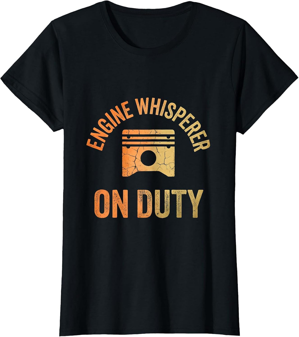 Engine Whisperer On Duty Mechanic Design T-Shirt - Black