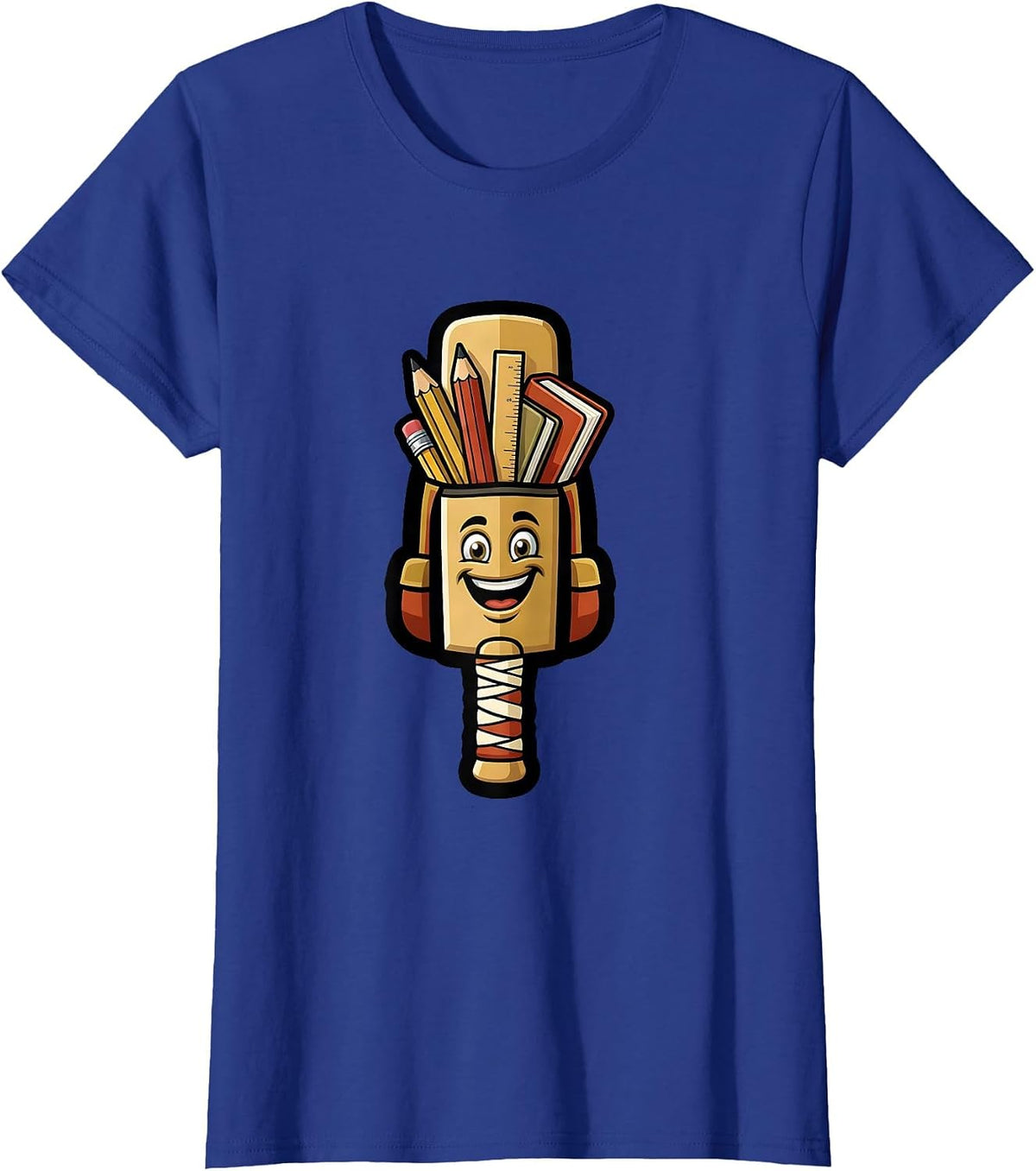 Women's Cricket Life Back to School Graphic Design T-Shirt - Royal Blue