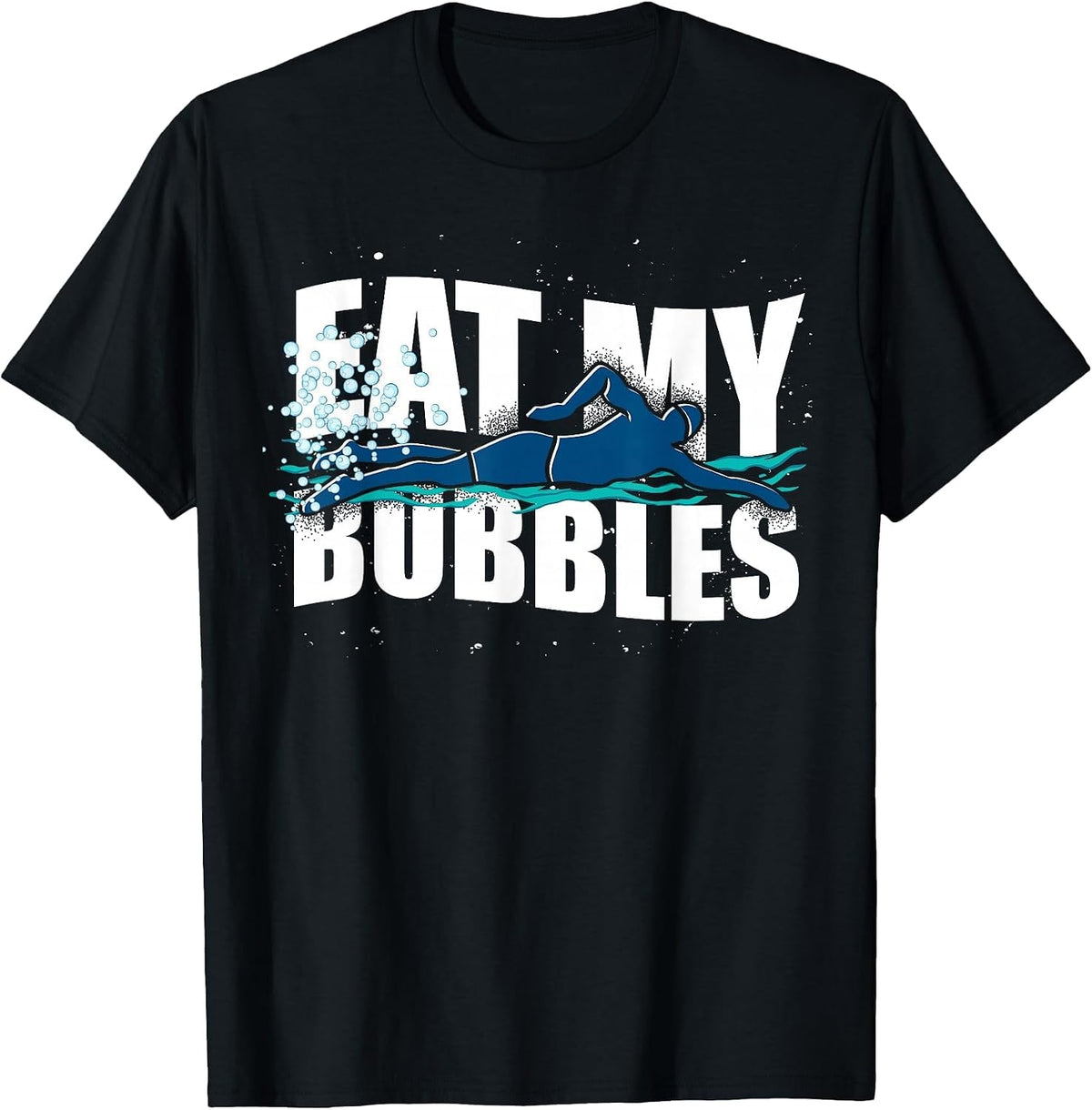 Swimming Club Water Rat Swimming Funny Swimmer T-Shirt - Black
