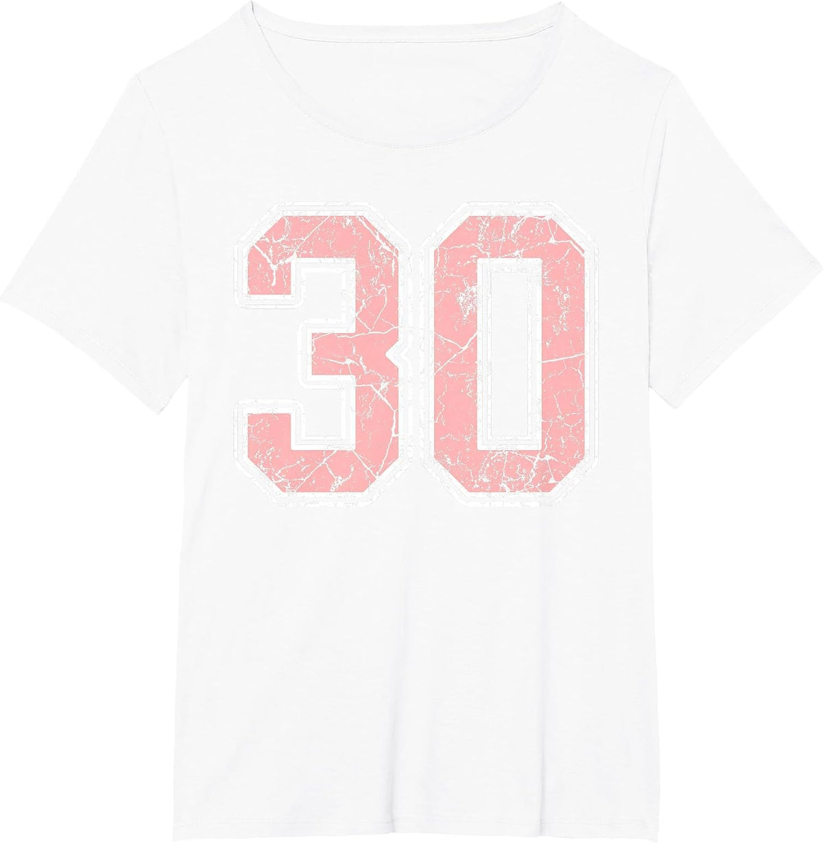 Pink and White Number 30 Jersey Player Uniform #30 Fan T-Shirt - White