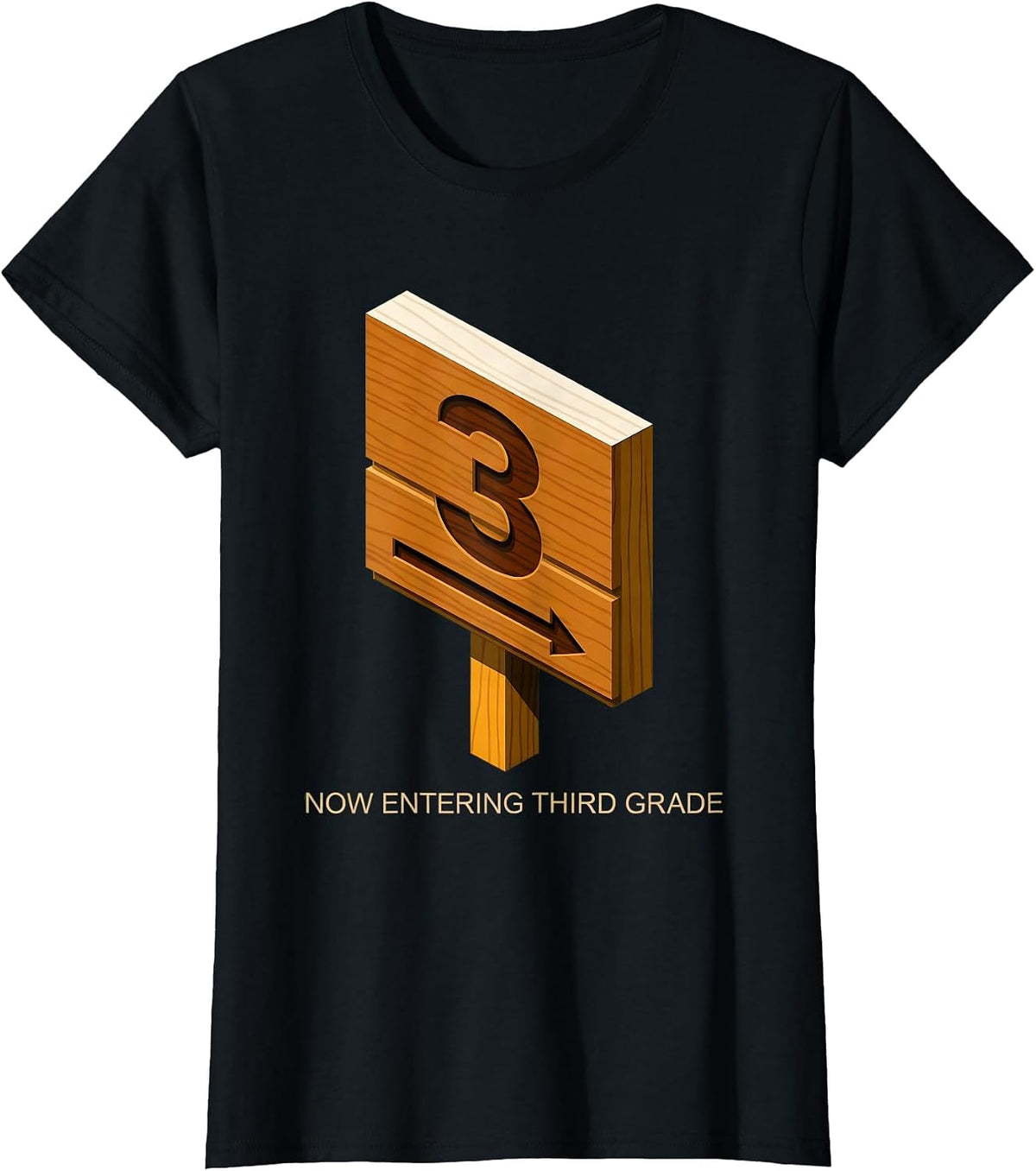 Now Entering Third Grade Playful Back To School Teacher Kids T-Shirt - Black