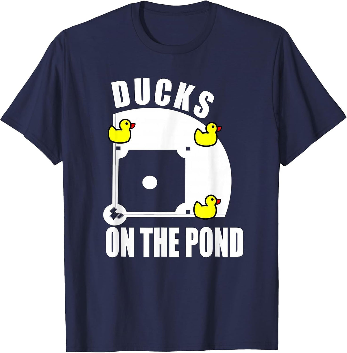 Ducks on the Pond Baseball T Shirt T-Shirt - Navy Blue