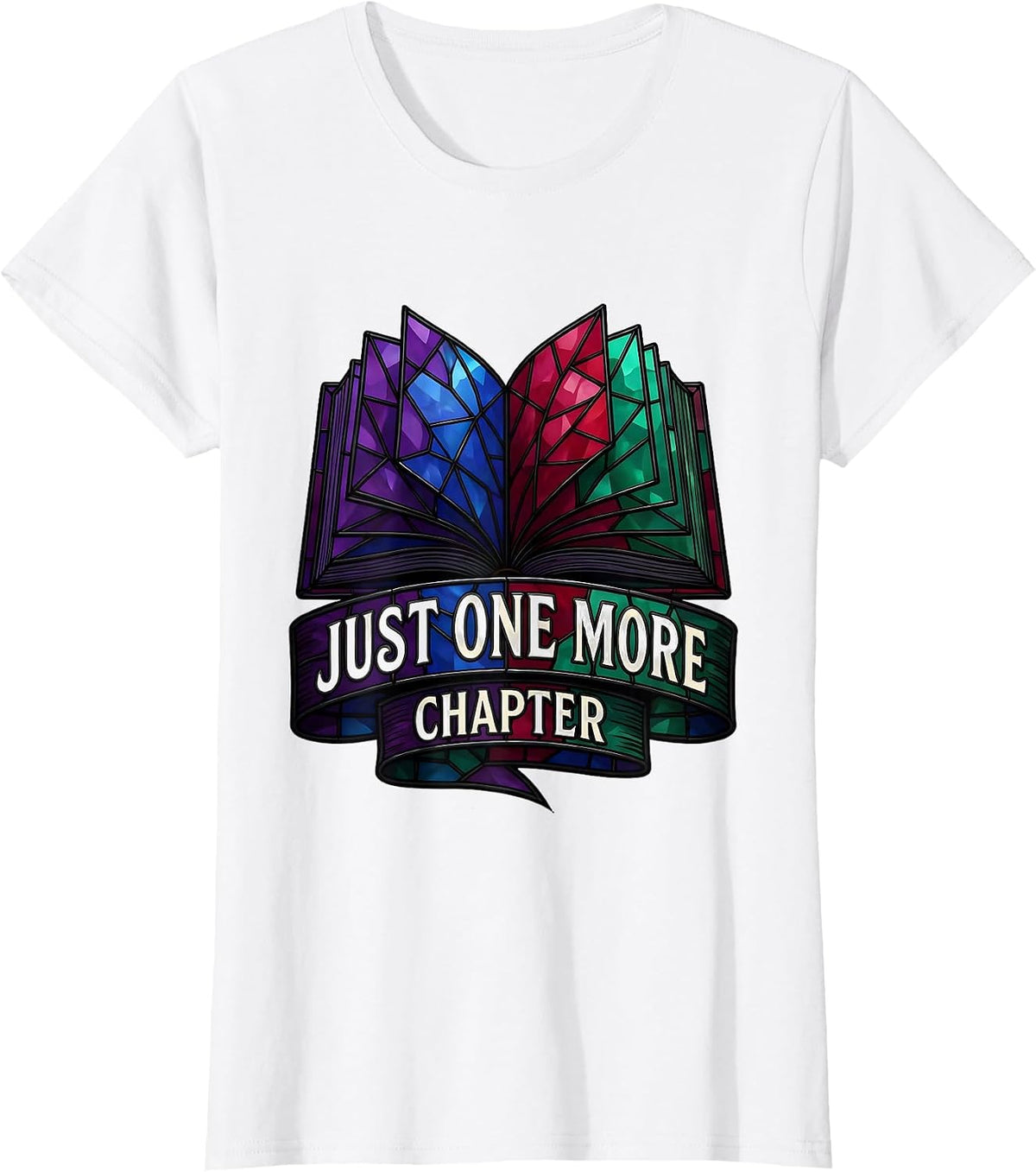 Just One More Chapter Book Lover Design T-Shirt - White