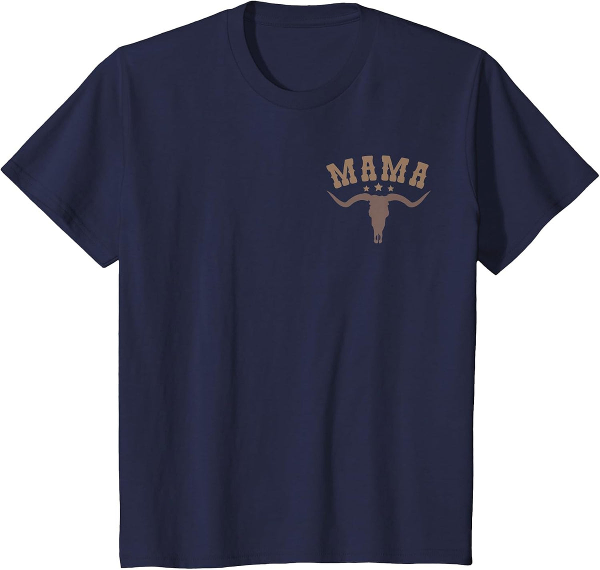 Mama Skull Highland Cow Boy Western Rodeo Family Matching T-Shirt, Youth, Navy Blue, 4T - As Pictured