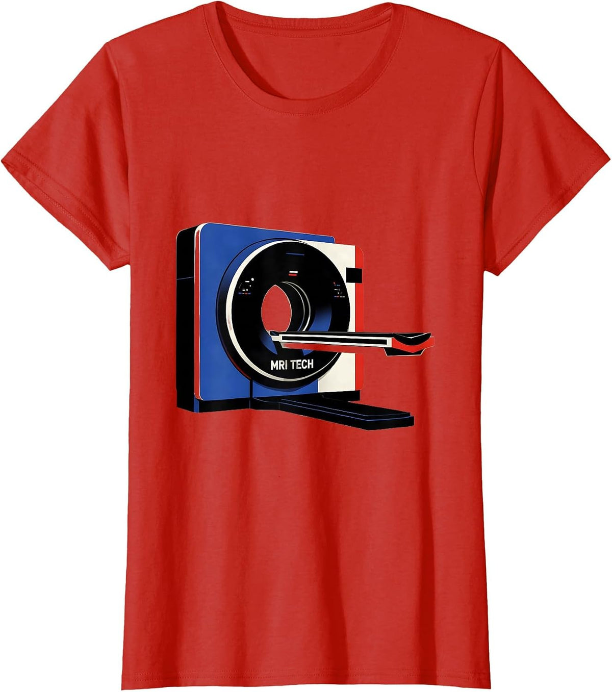 Women's MRI TECH Bauhaus Modernist Radiology Tech Coquette Cute T-Shirt - Red