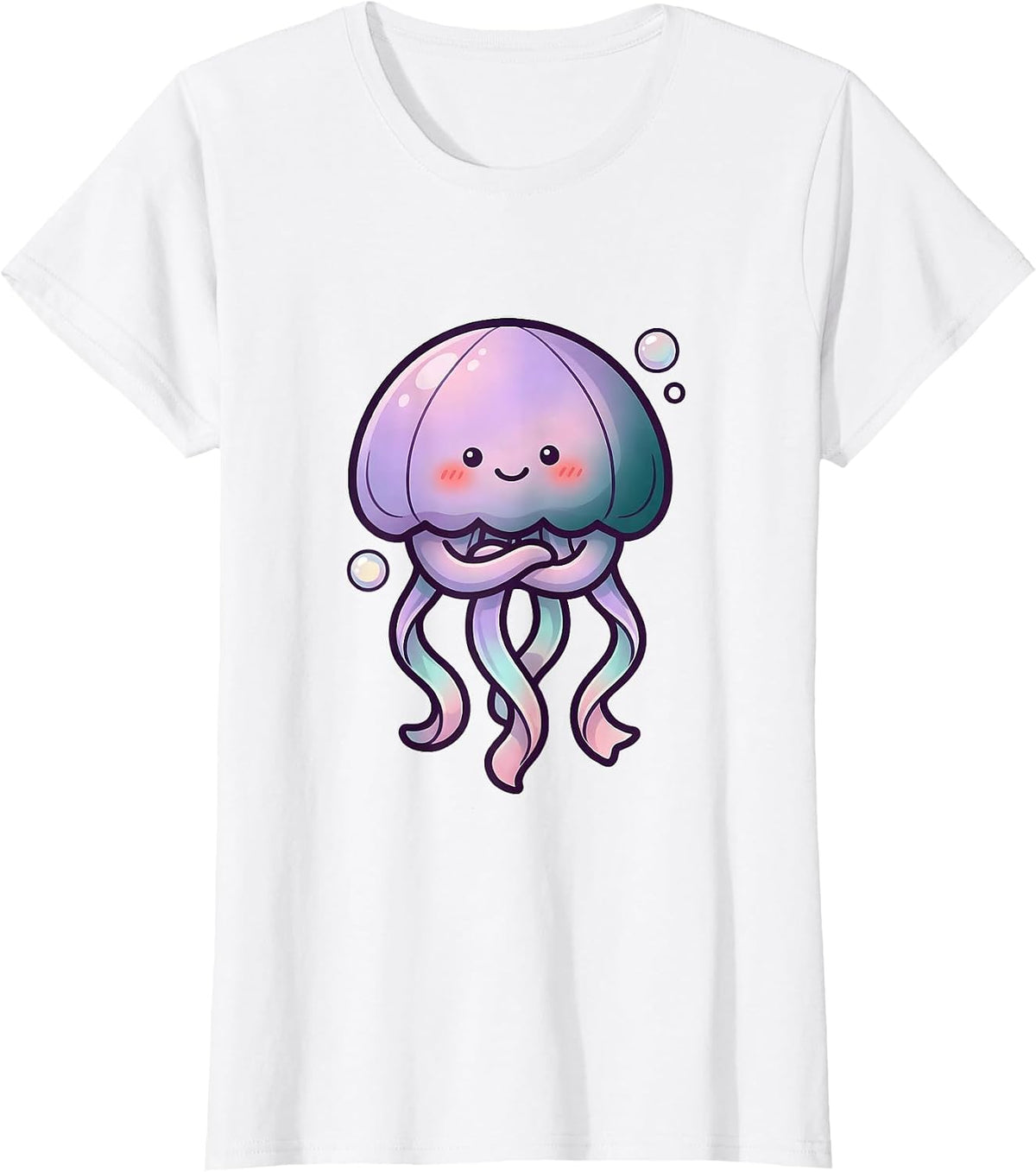 Cute Kawaii Jellyfish Pastel Sea Creature T-Shirt - White
