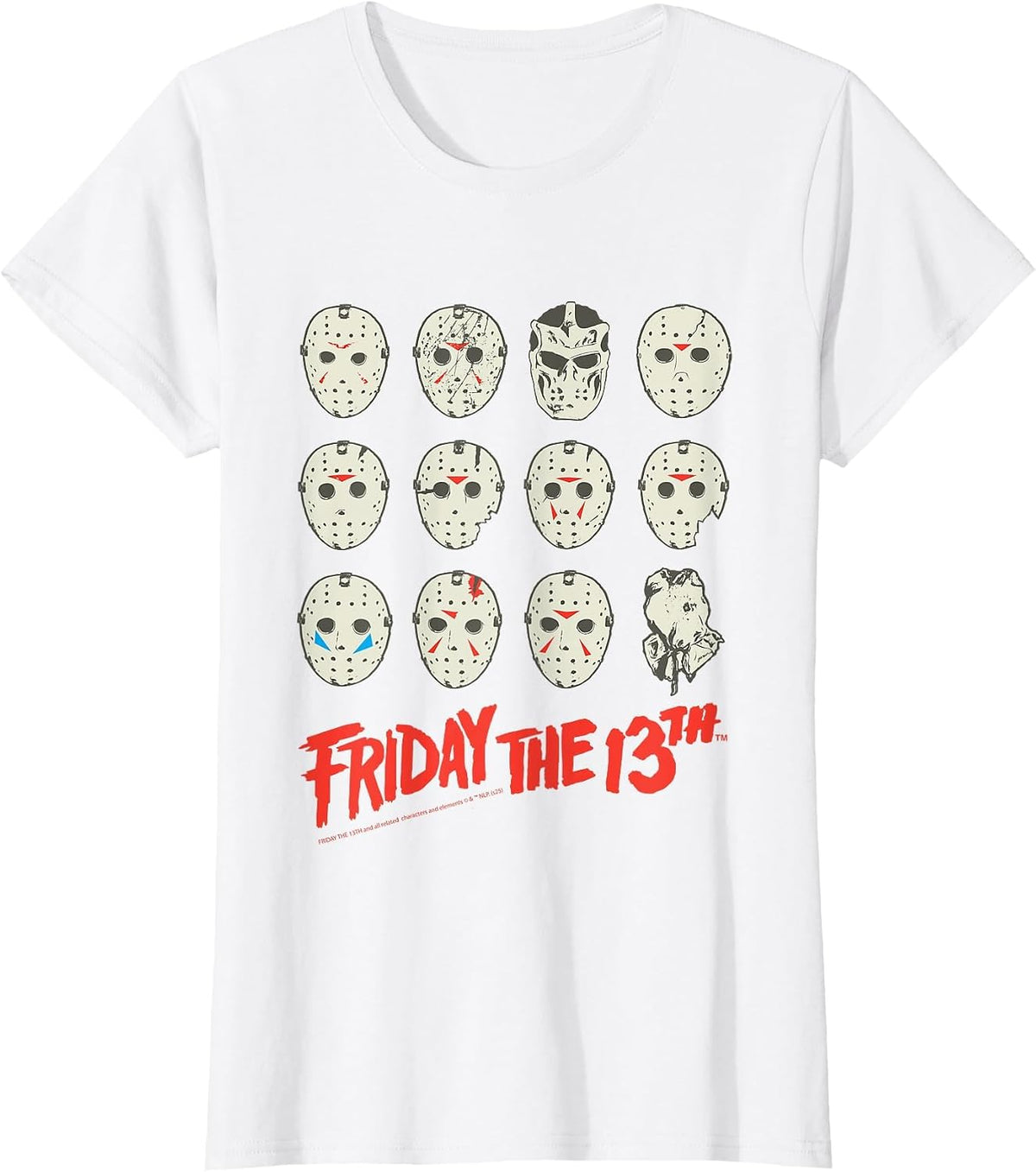 Friday The 13th Halloween Design Masks T-Shirt - White