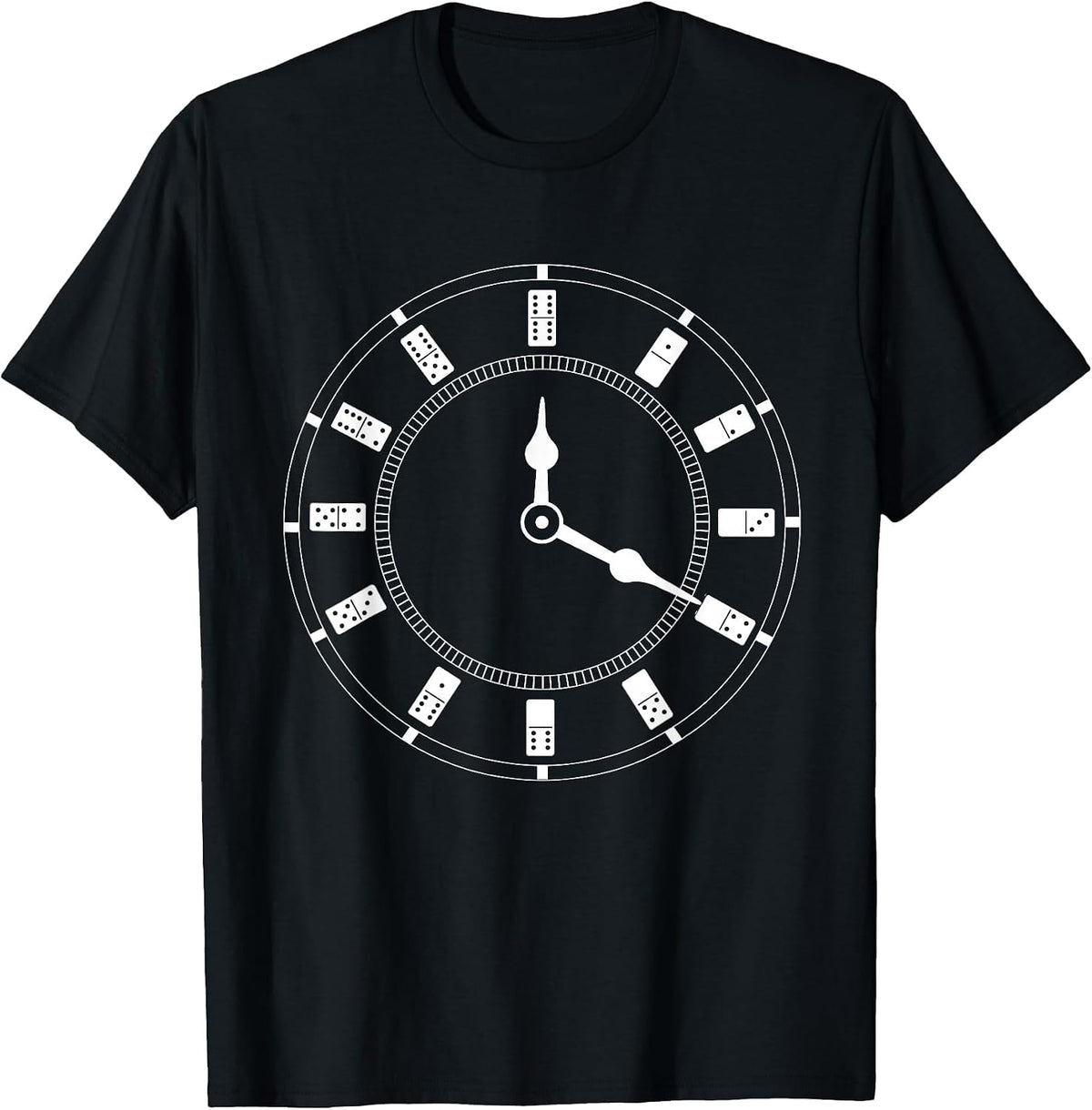 Domino Fan Clock Domino Player Tile Board Game Friend T-Shirt - Black