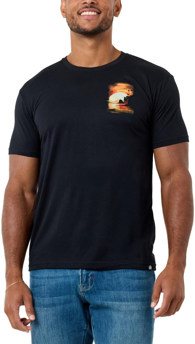 Mens Graphic T-Shirts Cool Nature Design Tees Short Sleeve S-4XL - Sunset Swell II