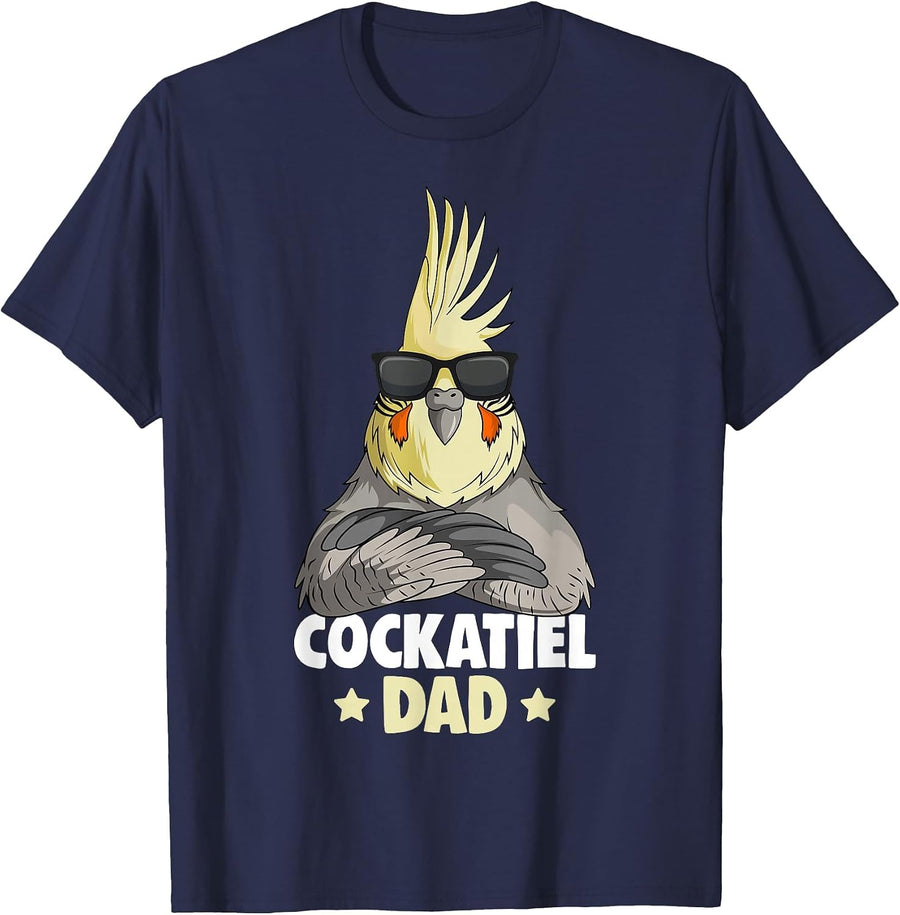 Cockatiel Dad Bird T-Shirt - Navy Blue