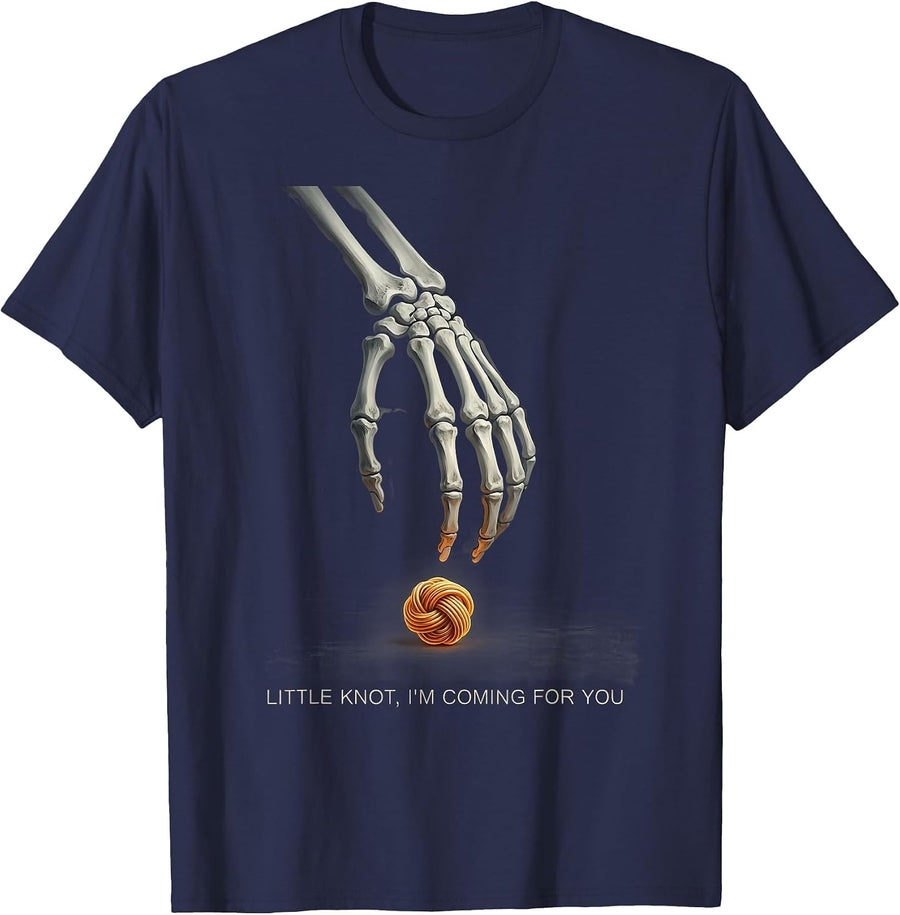 Little Knot, I'm Coming For You Editorial Conceptual Massage T-Shirt - Navy Blue