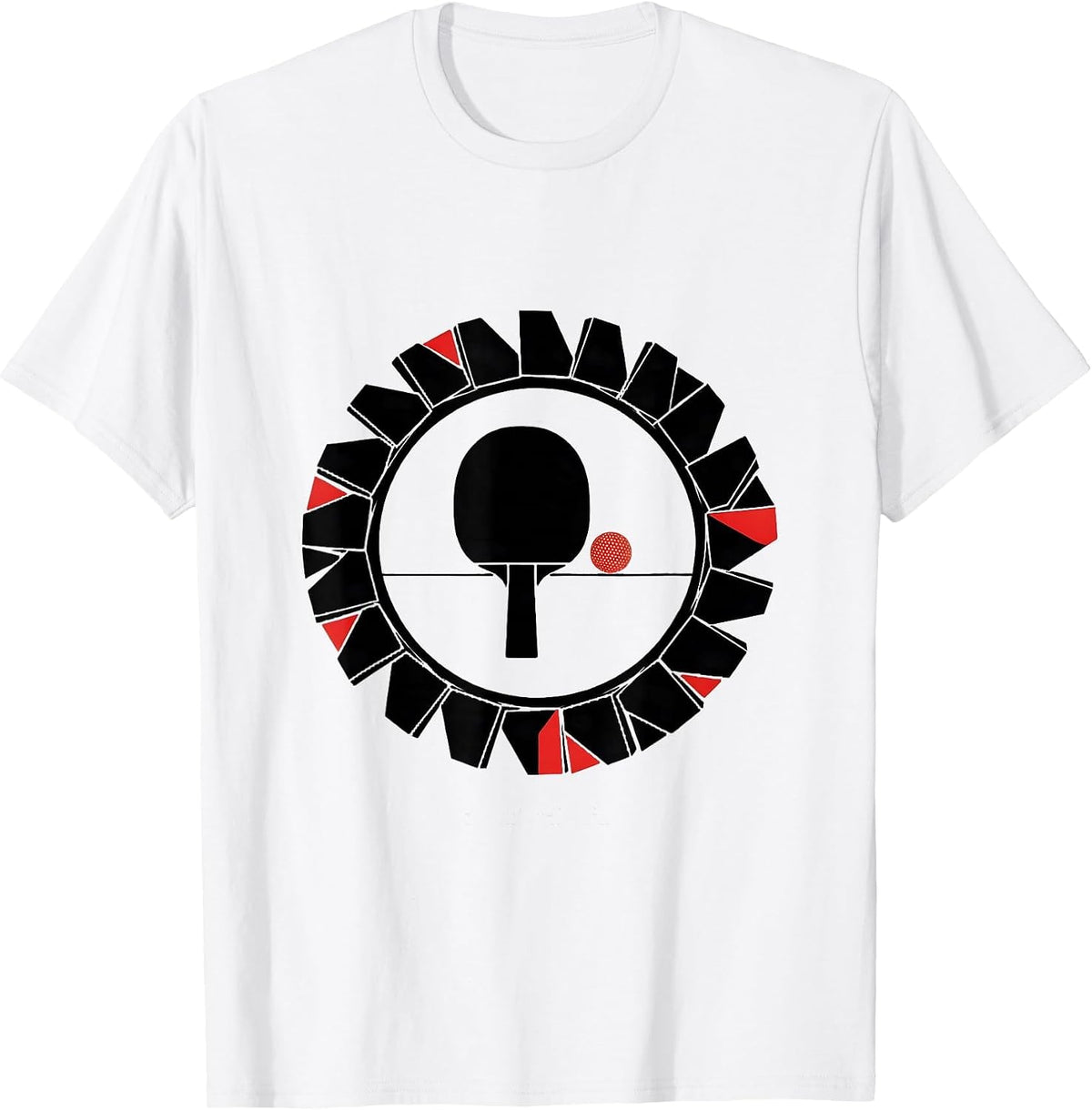 Men's Table Tennis Seal Geometric Humor Tennis Player Gift T-Shirt - White