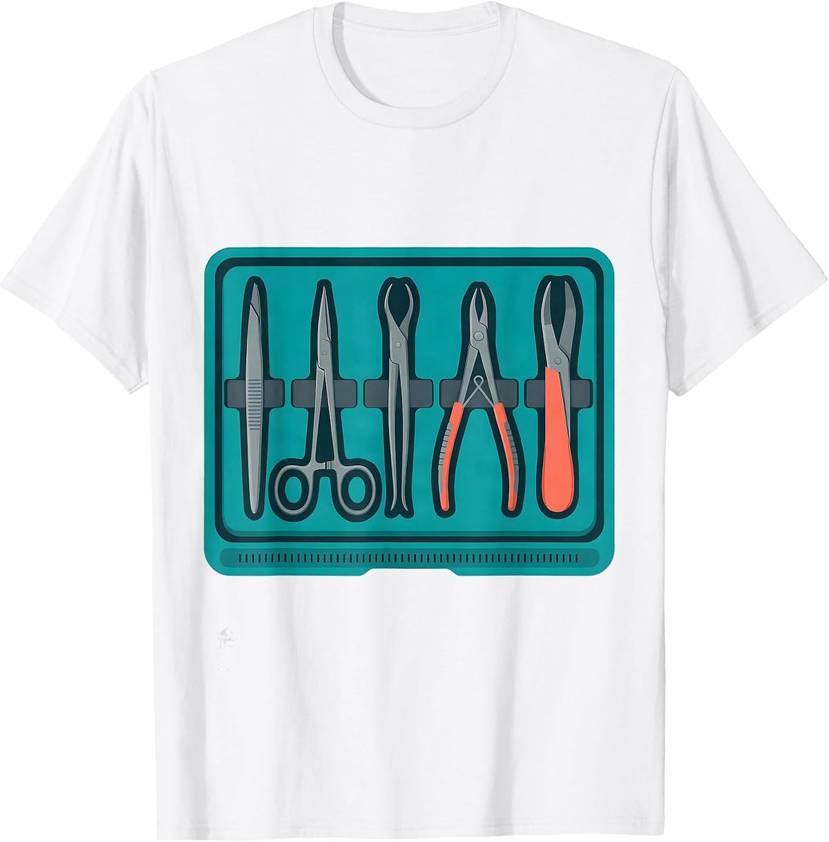 Men's Instrument Tray Flat Vector Surgical Tech Pride T-Shirt - White