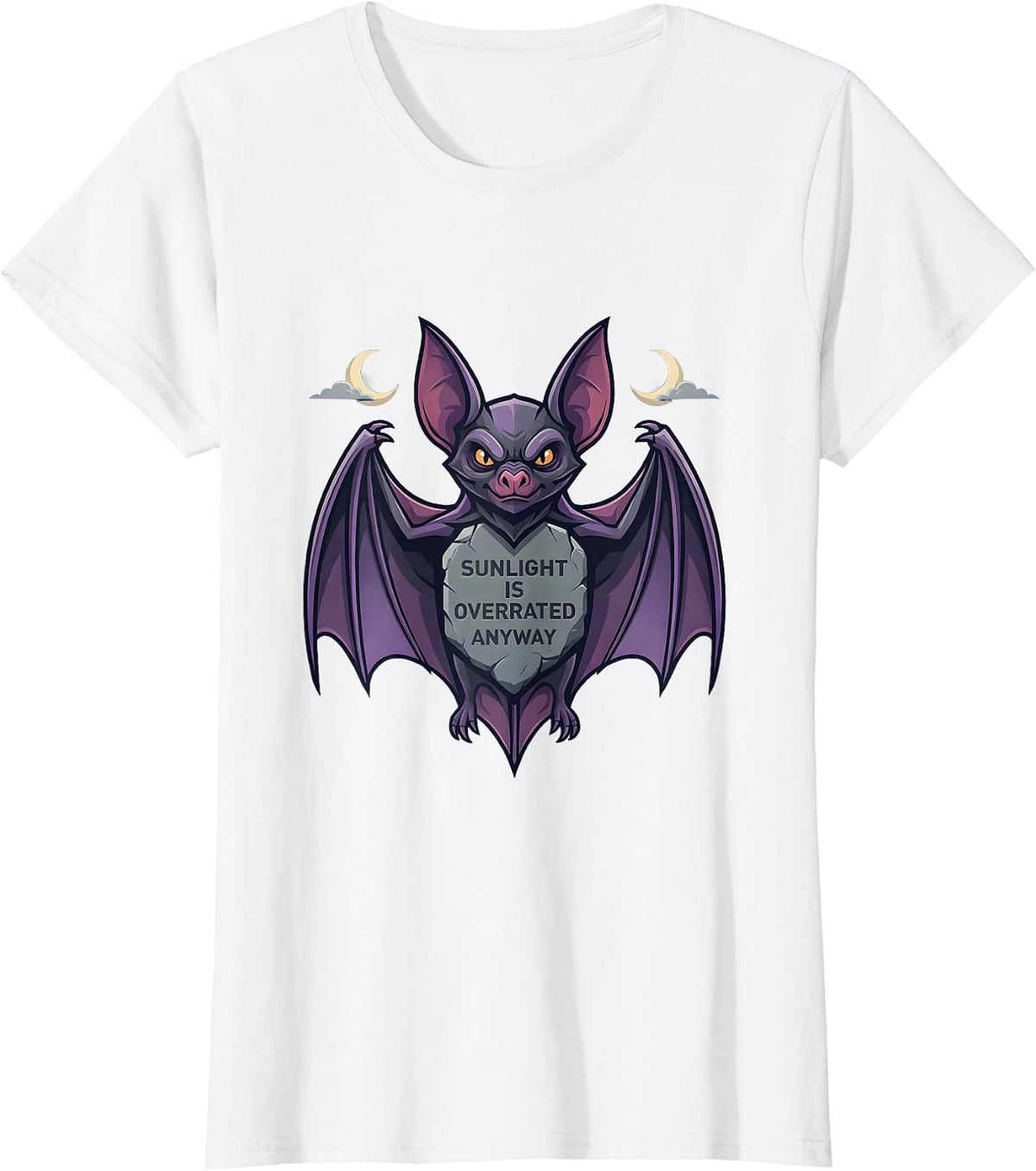 Sunlight Is Overrated Anyway Gothic Design T-Shirt - White