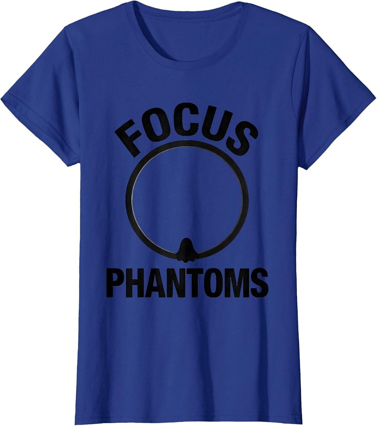 Women's Focus Phantoms Minimalist Ghost Halloween Optometrist Eye T-Shirt - Royal Blue