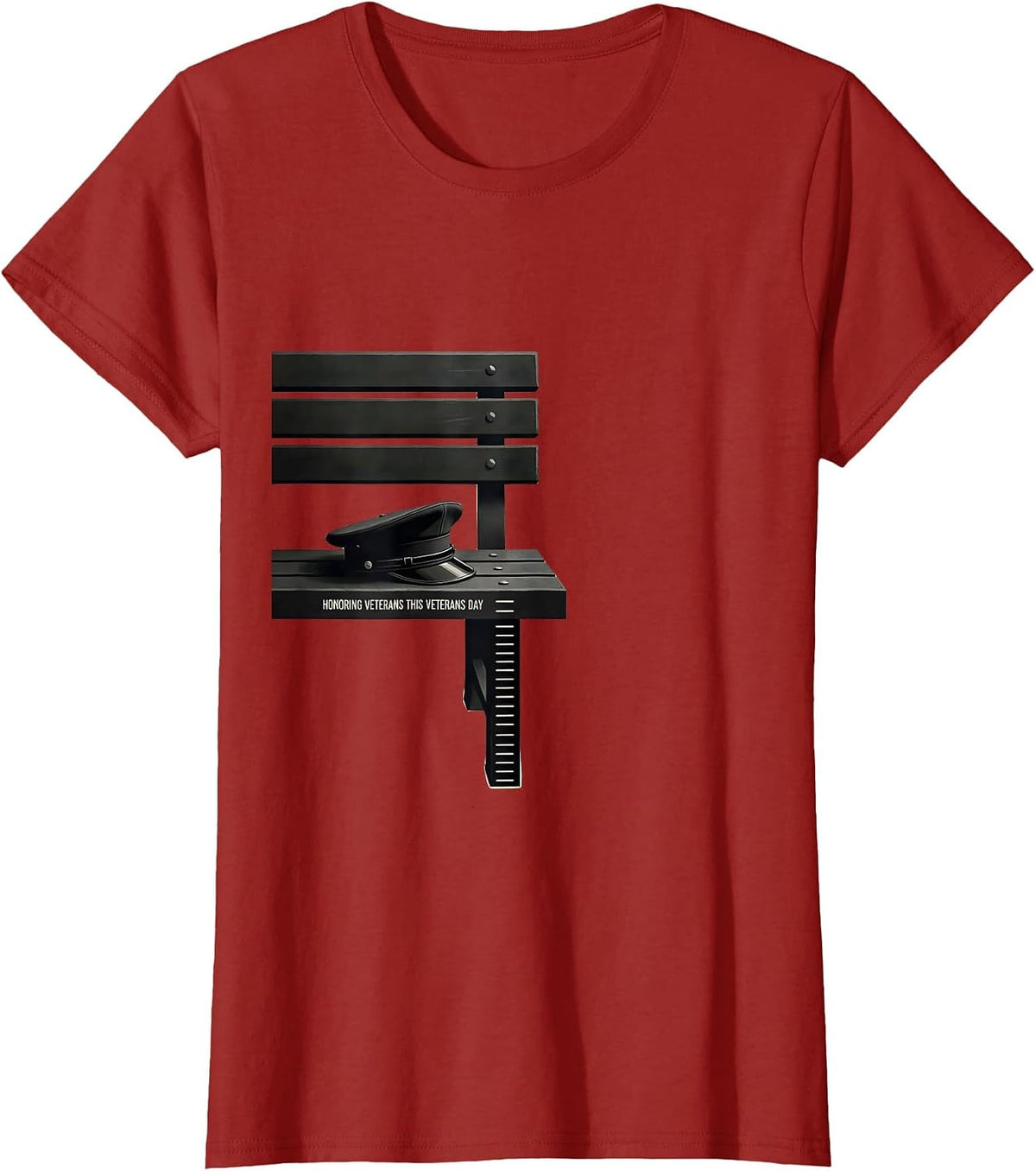 Honoring Veterans This Veterans Day Patriotic Tribute Gift T-Shirt, Women, Cranberry Red, X-Large - As Pictured
