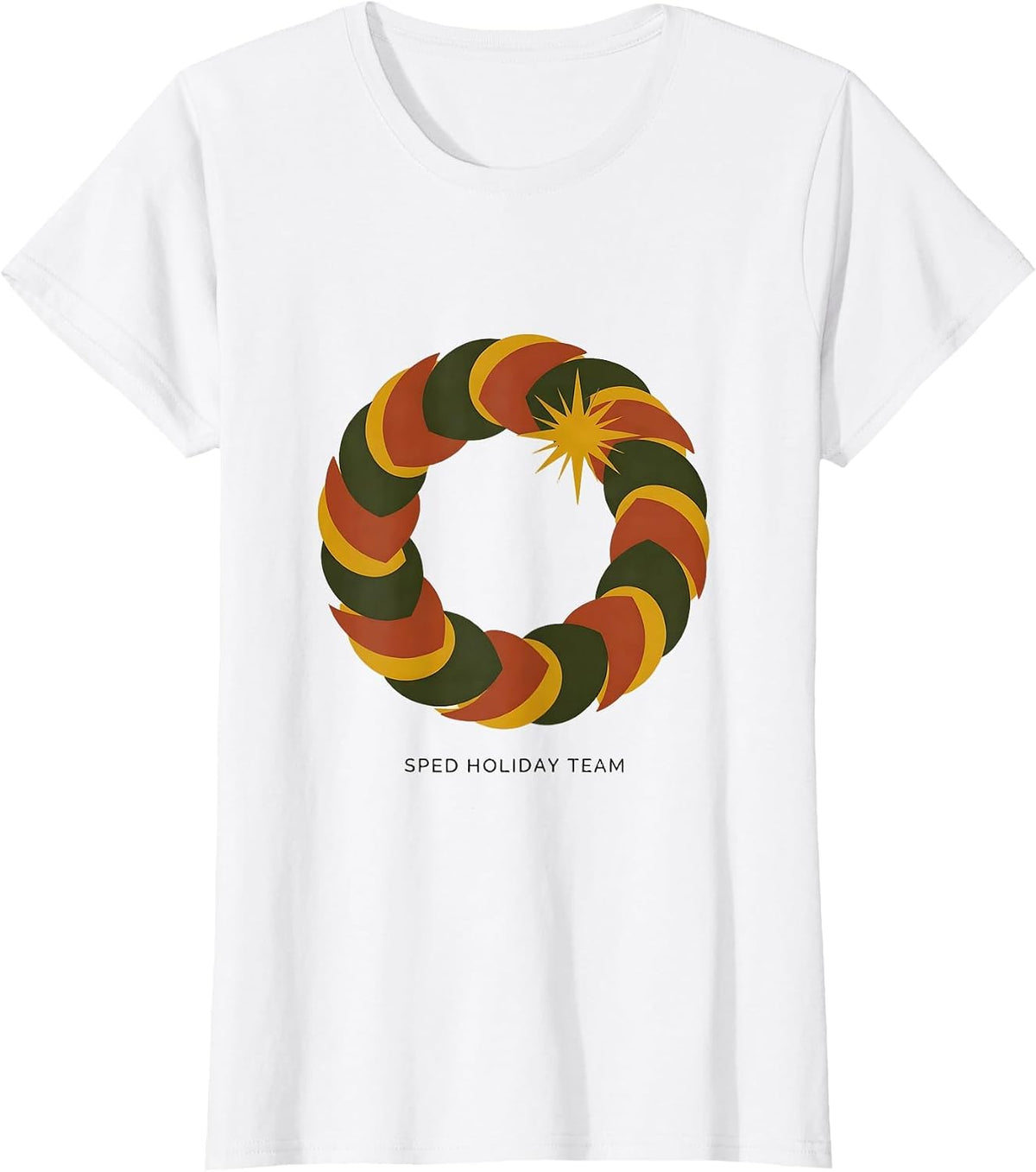 Women's SPED Holiday Team Midcentury Modern Christmas Special Ed T-Shirt - White