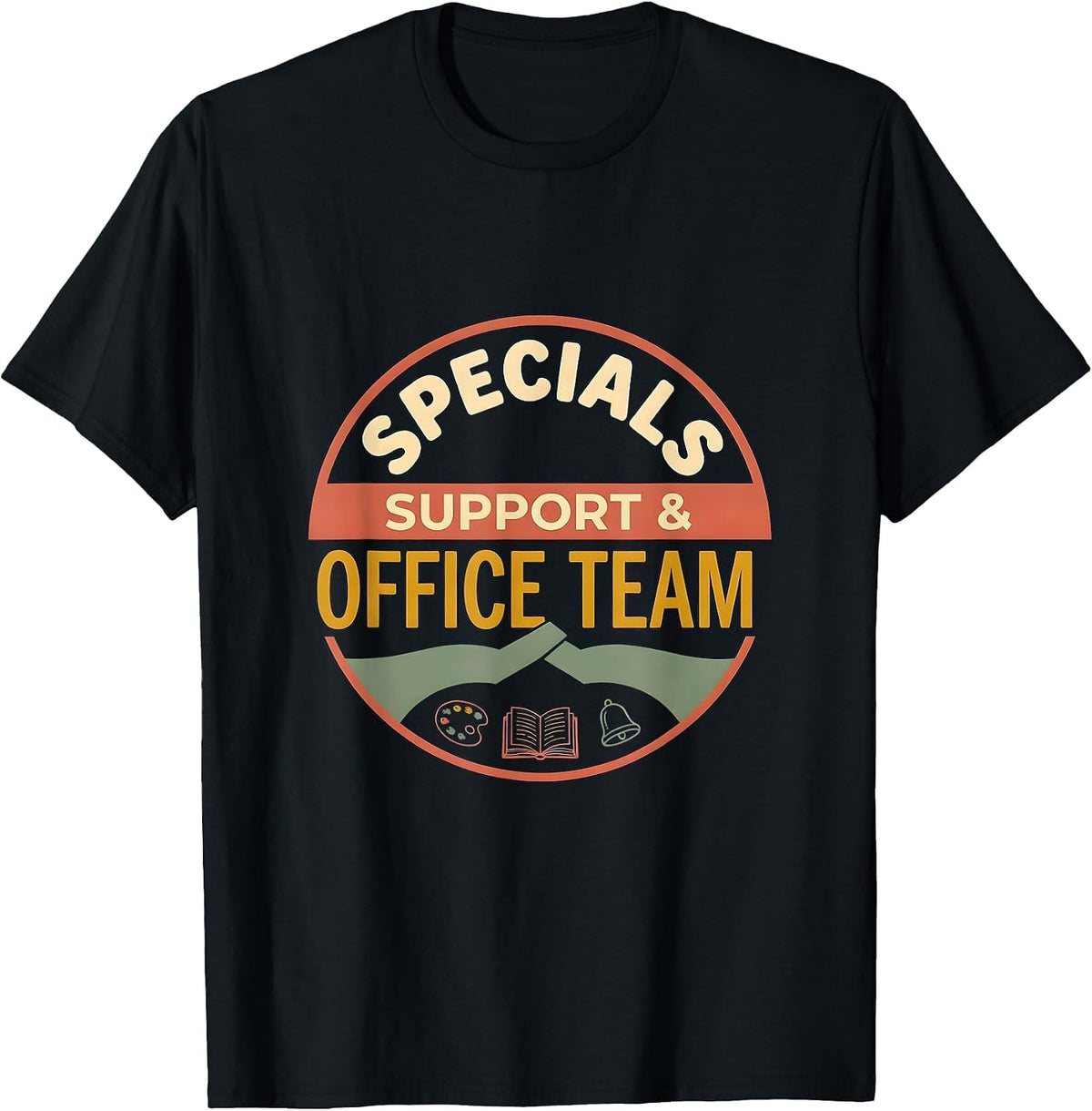 Men's Specials Support Office Team Screenprint Poster Staff T-Shirt - Black
