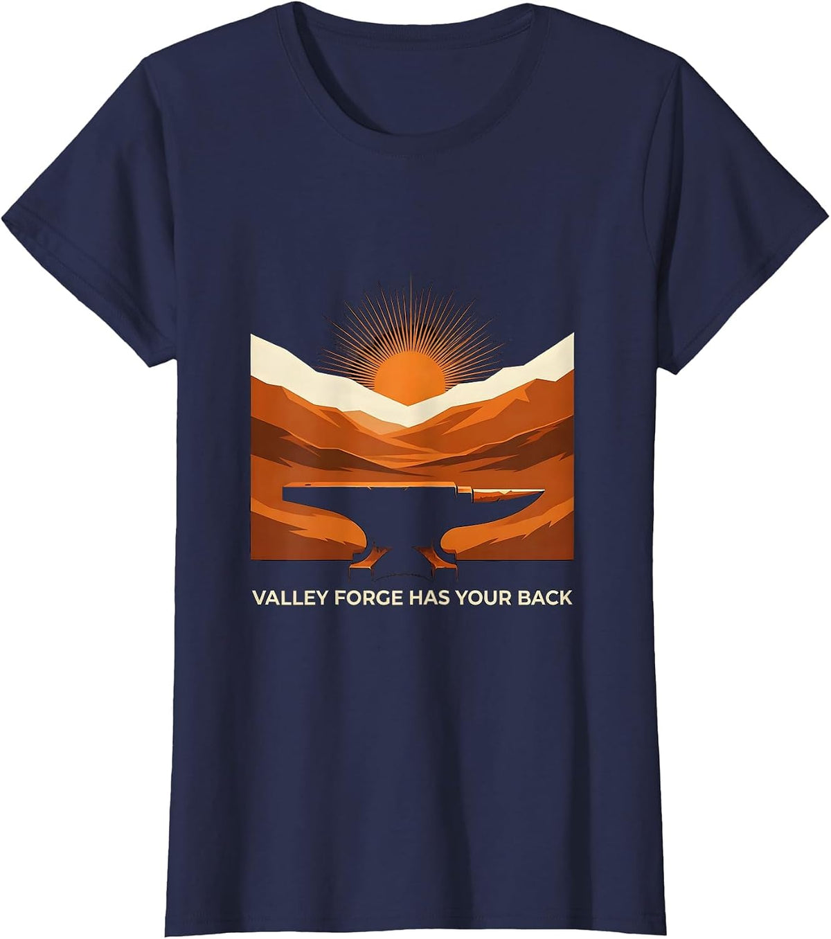 Women's Valley Forge Has Your Back Automotive Design T-Shirt - Navy Blue