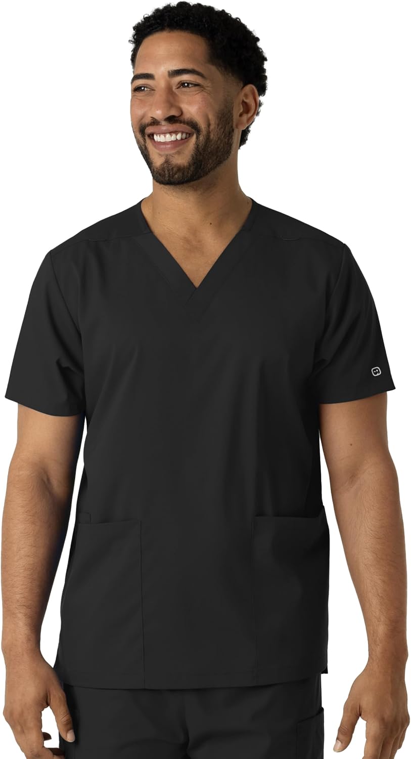 Wink Boundless Unisex V-Neck Scrub Top - Black