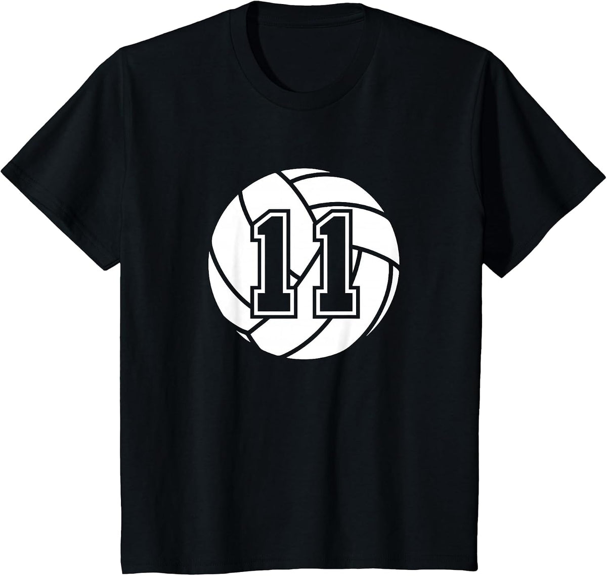 Volleyball Player #11 Volleyball Mom Dad Jersey Number 11 T-Shirt - Black