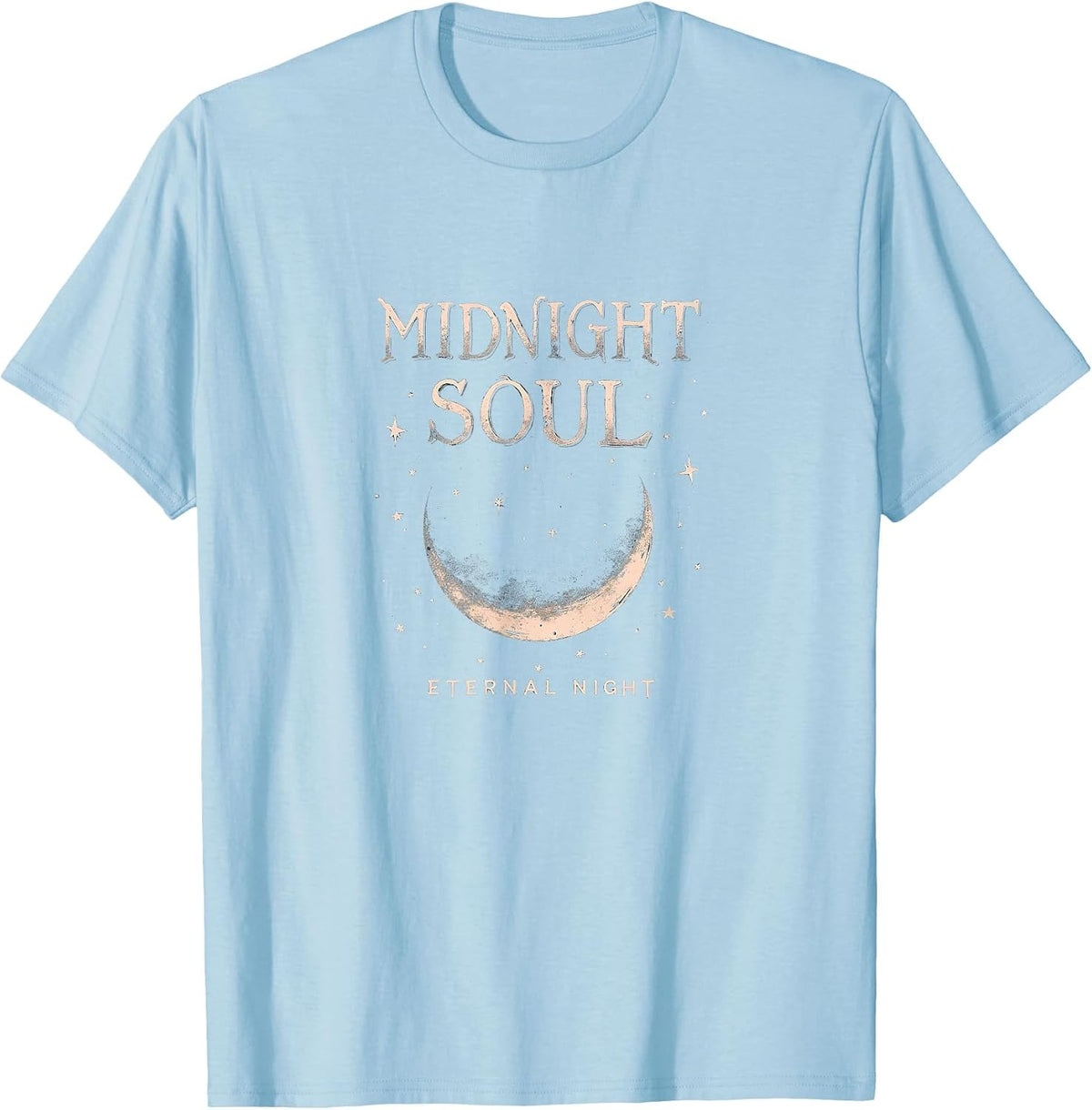 Midnight Soul Eternal Night Emo Gothic Design T-Shirt - Baby Blue