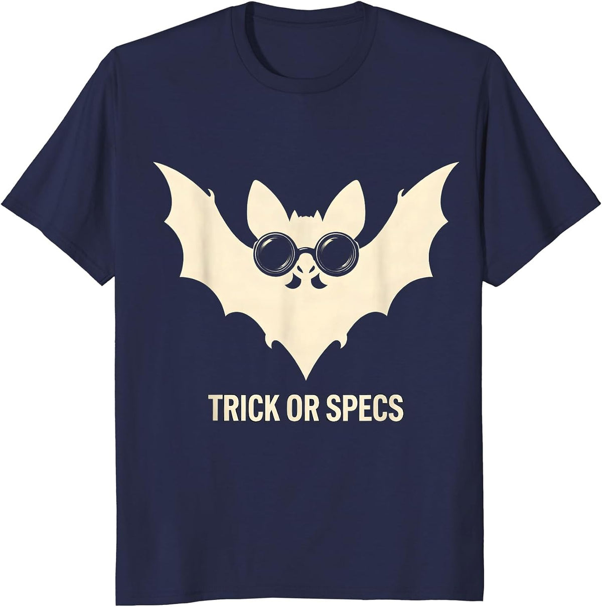 Men's Trick or Specs Silhouette Halloween Optometrist Eye Doctor T-Shirt - Navy Blue
