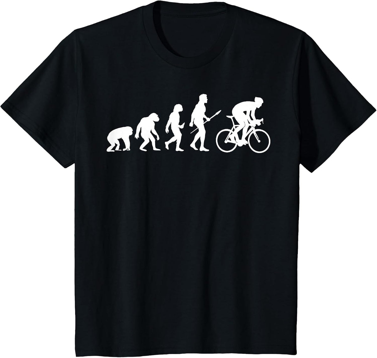Cycling Evolution Funny Cycling Shirts Men Women Kids Biking T-Shirt - Black