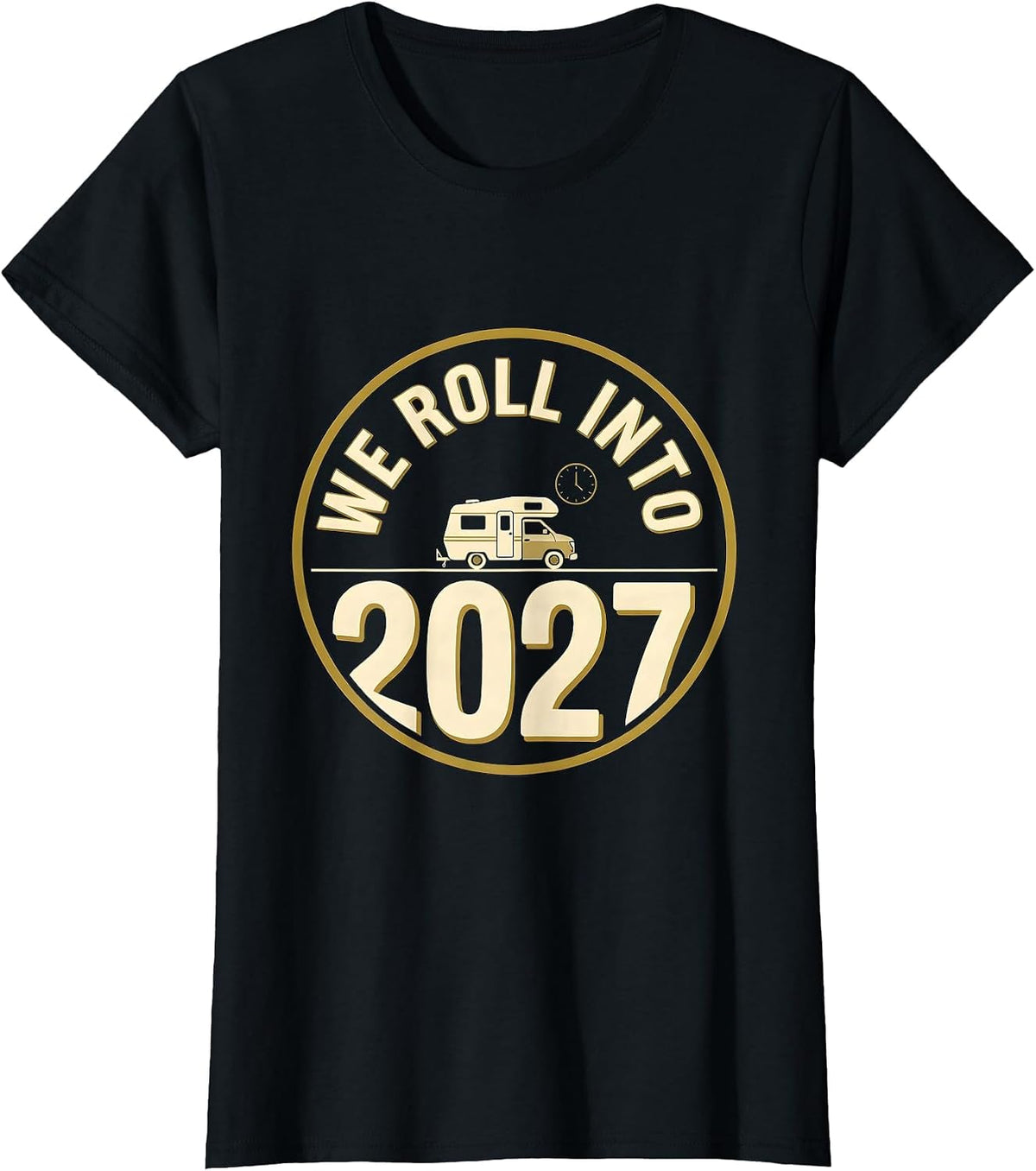 We Roll Into 2027 Emblem Family Matching New Year Eve Party T-Shirt - Black