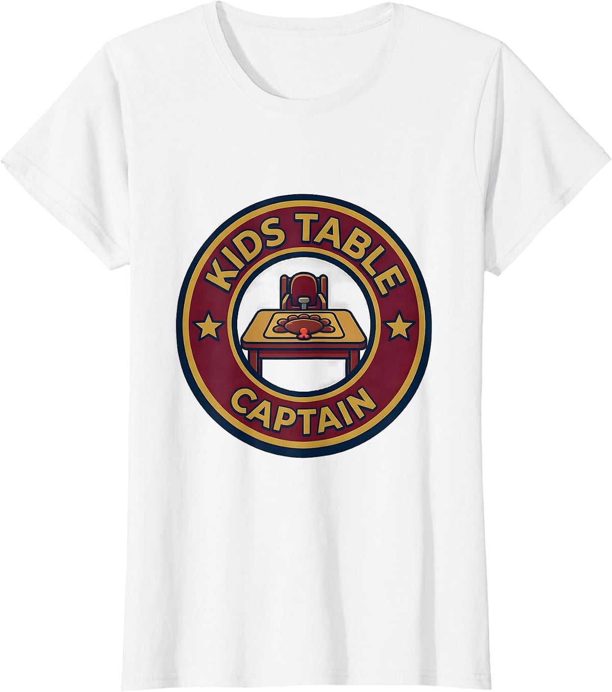 Kids Table Captain Funny Thanksgiving Family Crew Matching T-Shirt - White