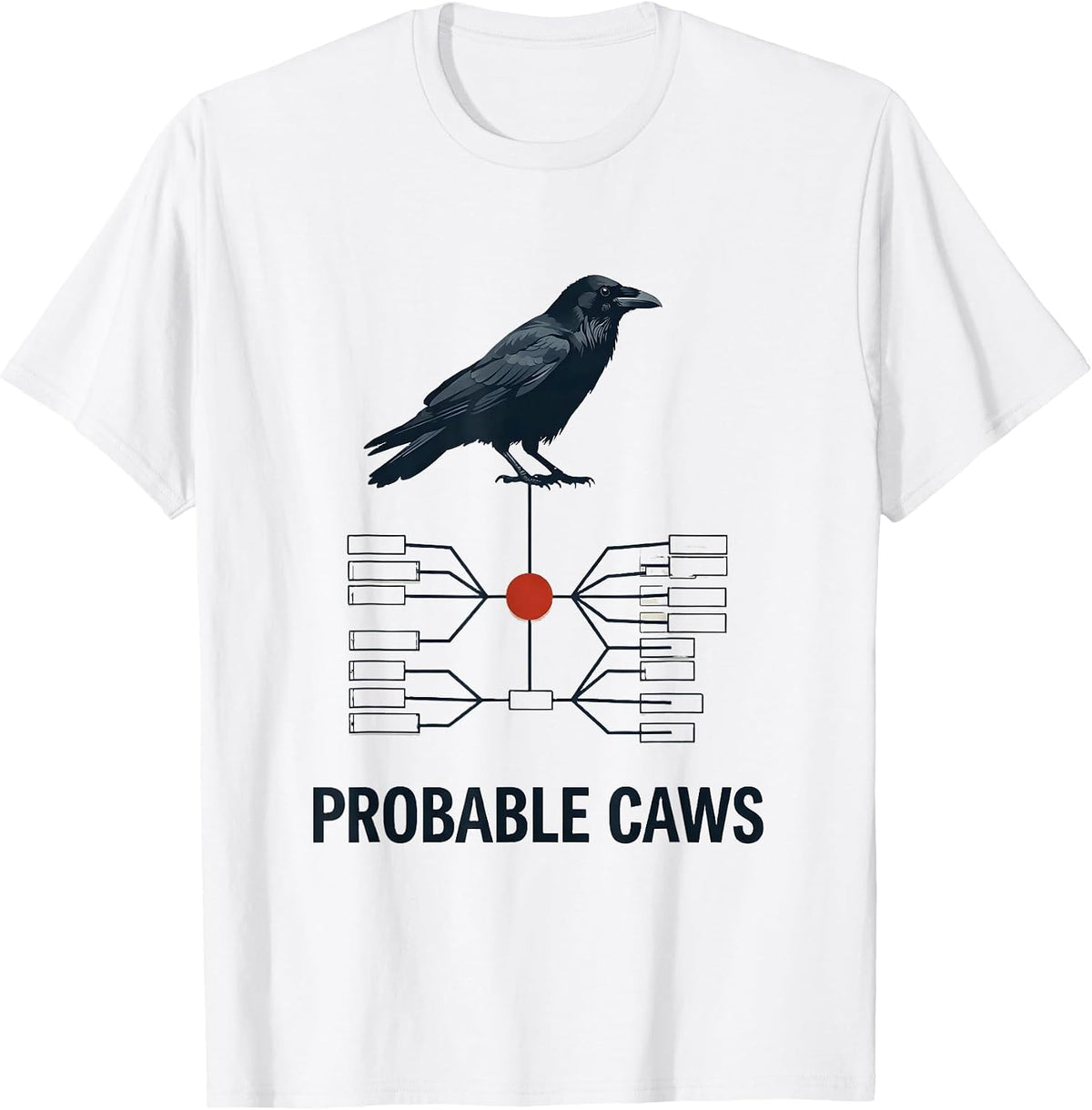 Men's Probable Caws Editorial Conceptual Crow Lover Humor T-Shirt - White