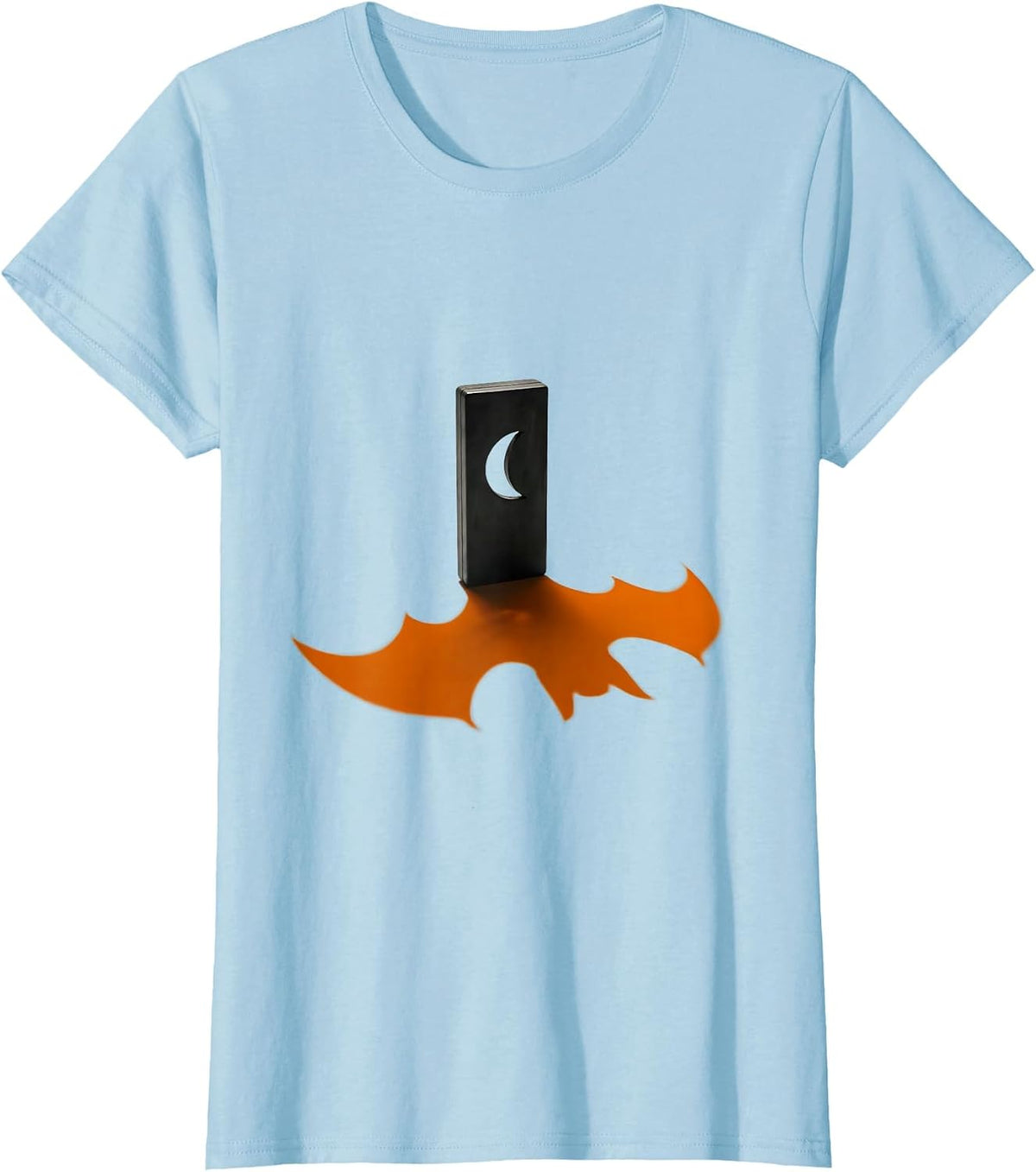 Radiation Dosimeter Bat Wing Shadow Halloween Radiology Tech T-Shirt - Baby Blue