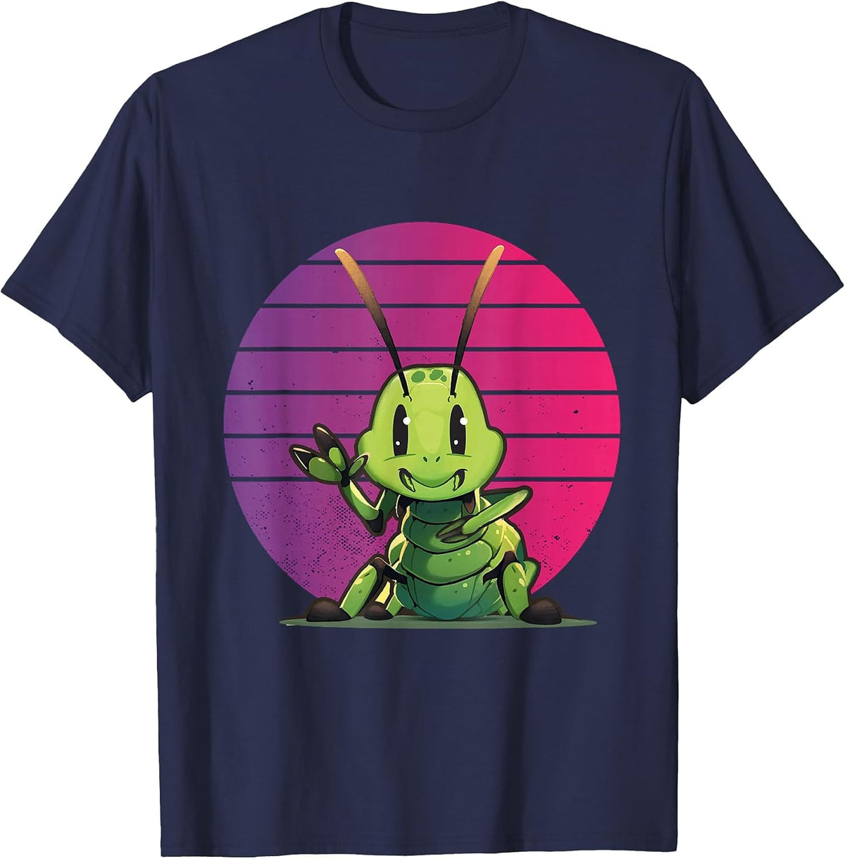 Peace Love Cricket Insects Hand Insect Nature T-Shirt - Navy Blue