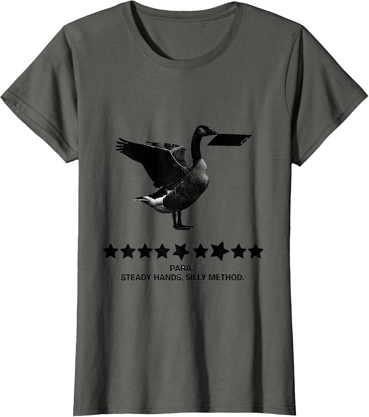 Women's Para Steady Hands Silly Method Funny Paraprofessional SPED T-Shirt - Asphalt Grey