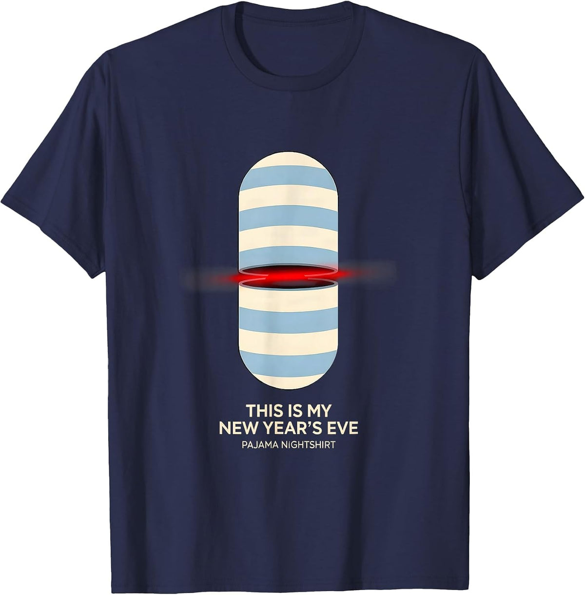 Men's This Is My New Year's Eve Pajama Nightshirt Funny T-Shirt - Navy Blue